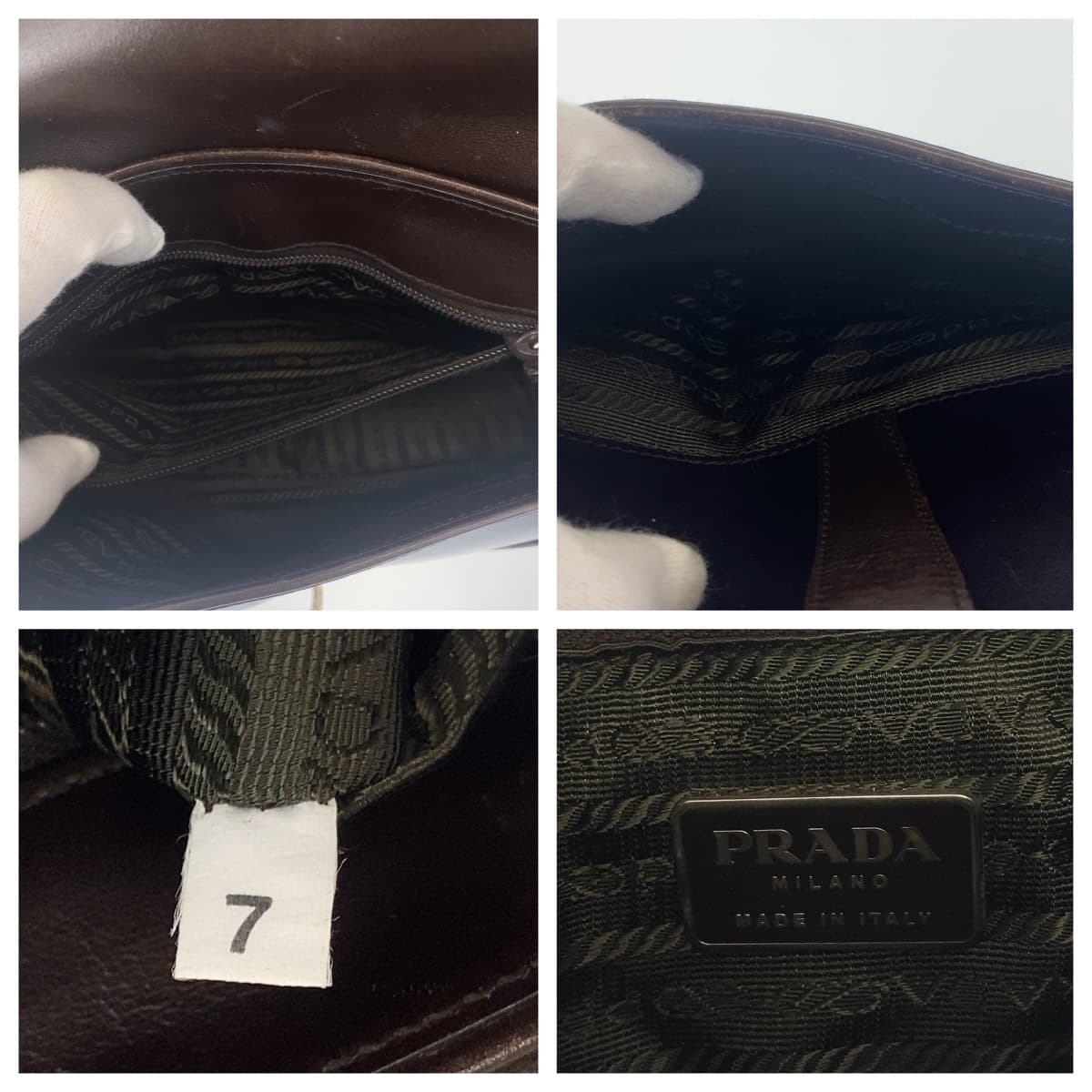 PRADA Prada Purple Brown Silver Hardware Leather Shoulder Bag One Shoulder Women's