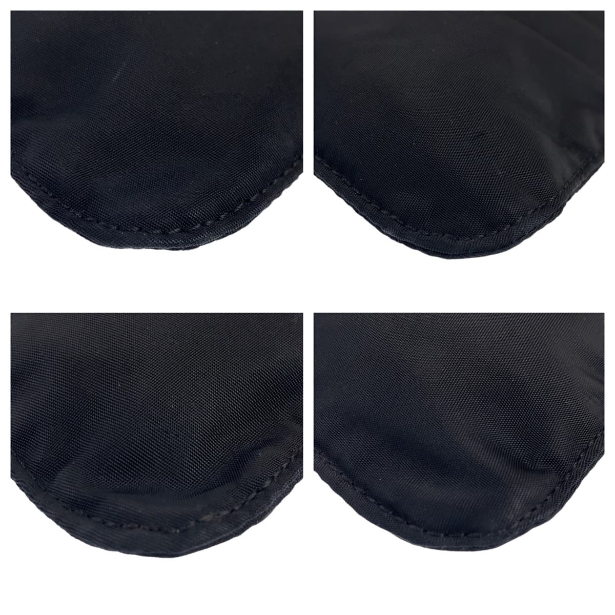 10511
PRADA プラダ テスート 三角ロゴプレート ブラック シルバー金具 ナイロン 斜め掛け ショルダーバッグ ポシェット  メンズ