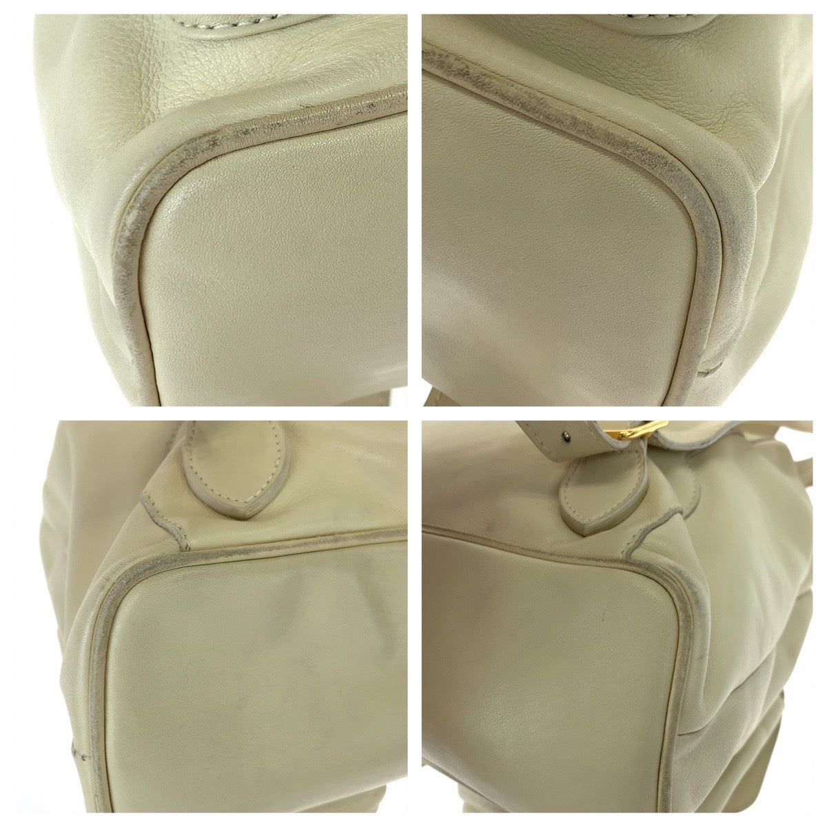 10512
GUCCI グッチ ヴィンテージ バンブー オールドグッチ オフホワイト ゴールド金具 レザー 003 1817 0016 バックパック リュックサック  レディース