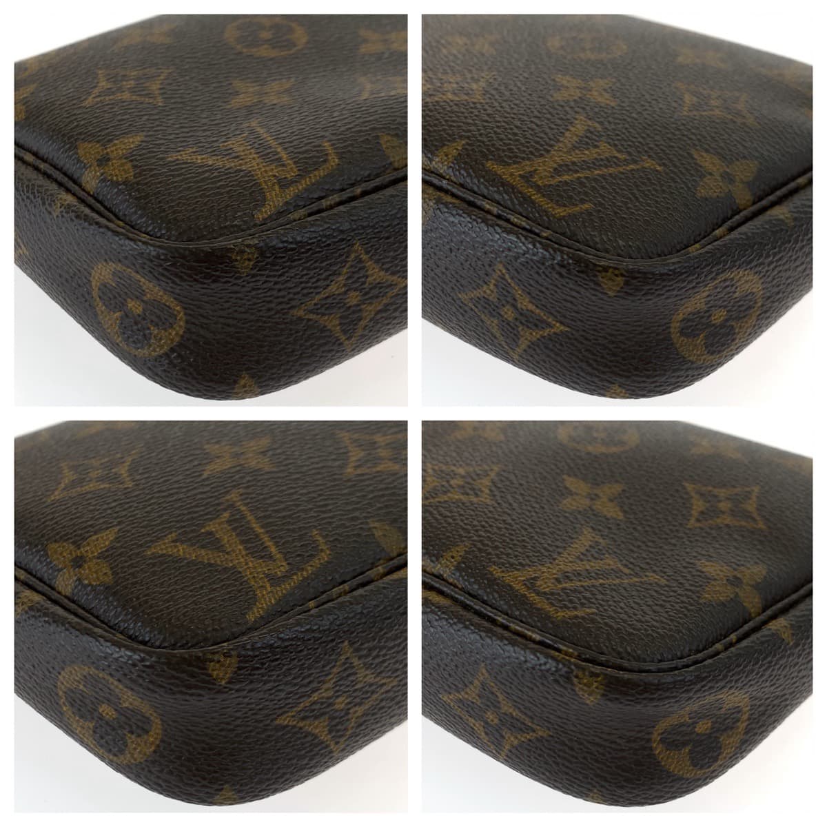 LOUIS VUITTON ルイヴィトン モノグラム ポシェット アクセソワール ブラウン 茶 PVC M40712 ハンドバッグ アクセサリーポーチ  レディース
