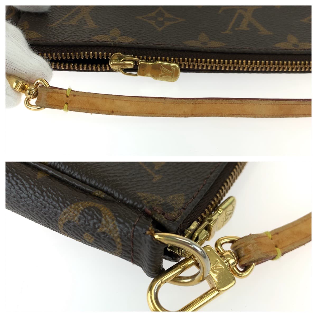 LOUIS VUITTON ルイヴィトン モノグラム ポシェット アクセソワール ブラウン 茶 PVC M40712 ハンドバッグ アクセサリーポーチ  レディース