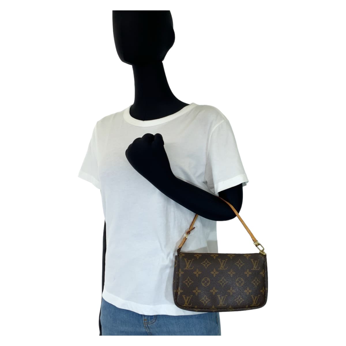 LOUIS VUITTON ルイヴィトン モノグラム ポシェット アクセソワール ブラウン 茶 PVC M40712 ハンドバッグ アクセサリーポーチ  レディース
