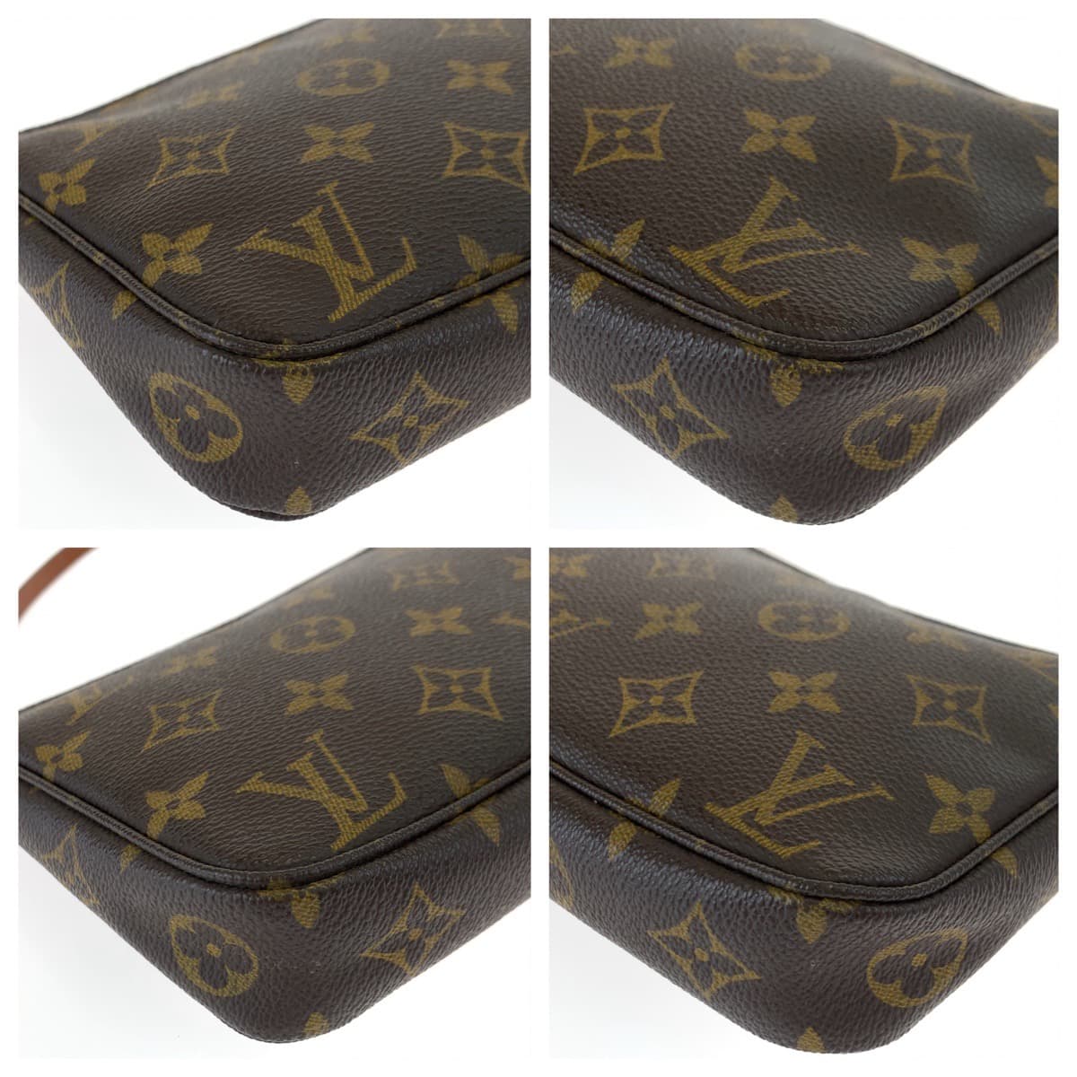 LOUIS VUITTON ルイヴィトン モノグラム ポシェット アクセソワール ブラウン 茶 PVC M51980 ハンドバッグ アクセサリーポーチ  レディース