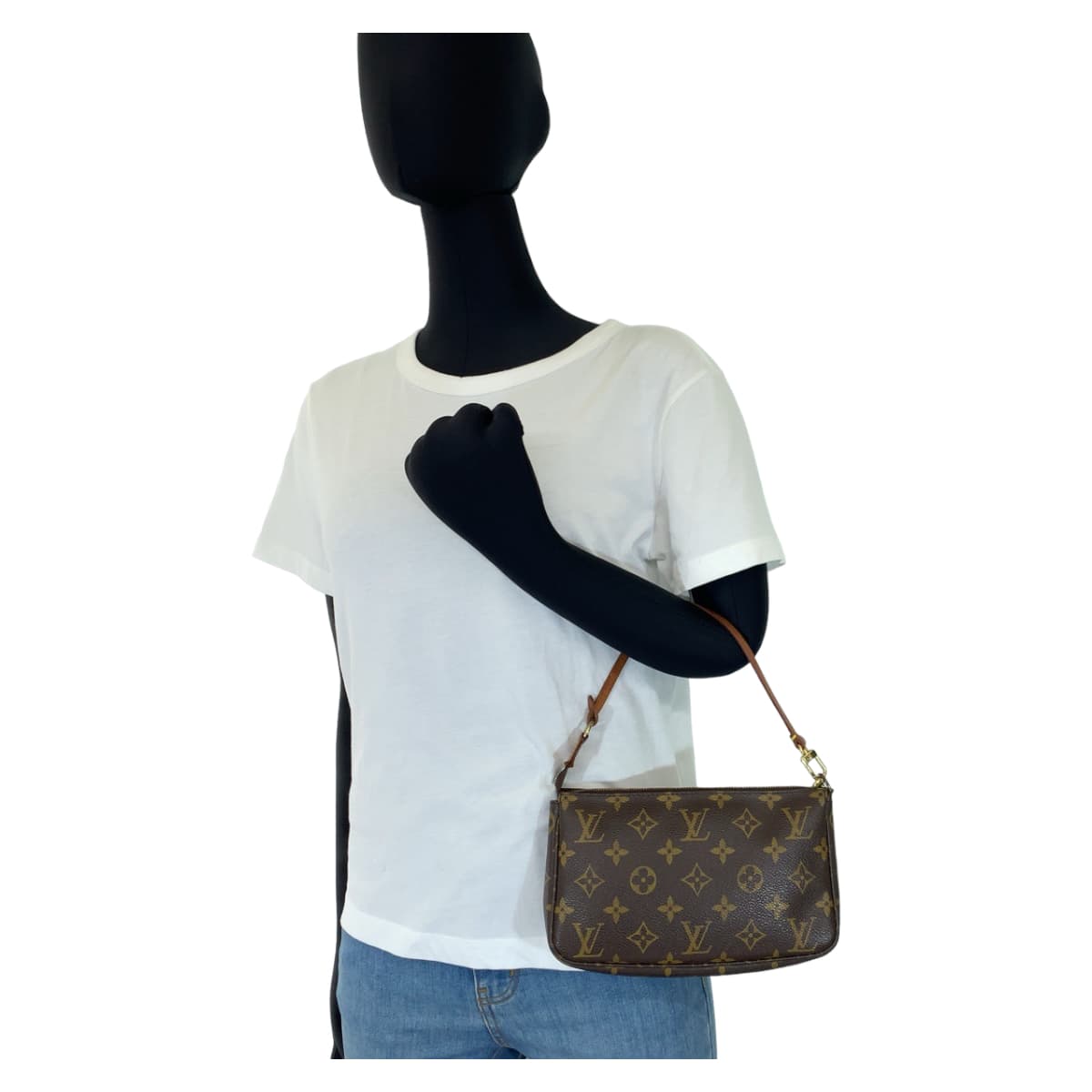 LOUIS VUITTON ルイヴィトン モノグラム ポシェット アクセソワール ブラウン 茶 PVC M51980 ハンドバッグ アクセサリーポーチ  レディース