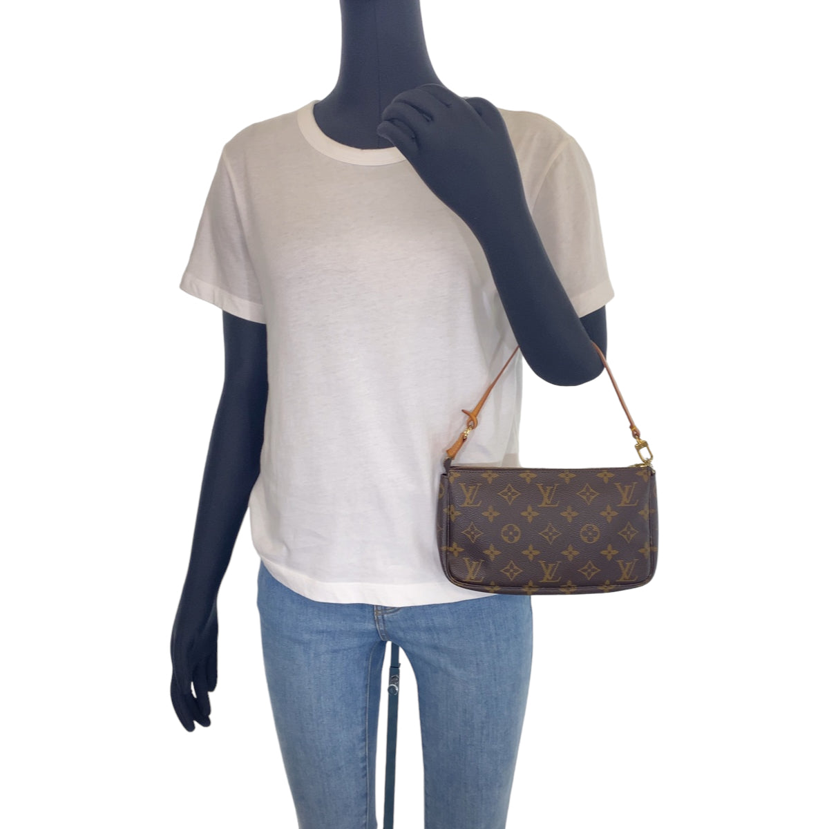 LOUIS VUITTON ルイヴィトン モノグラム ブラウン 茶 ベージュ ゴールド金具 PVC M51980 ポーチ アクセソワール  レディース