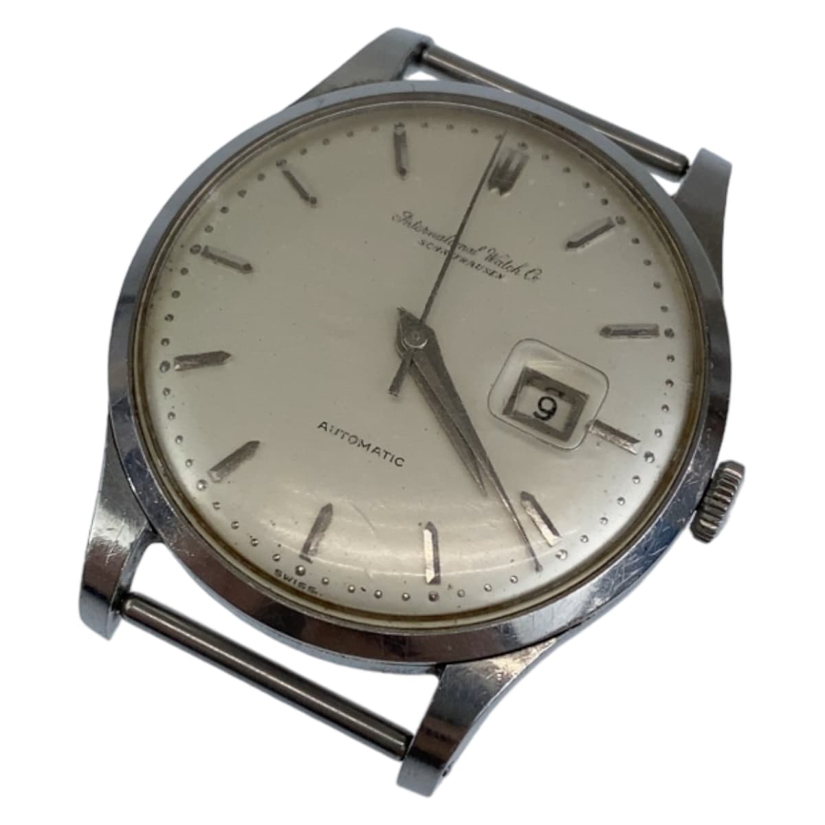 IWC SCHAFFHAUSEN アイダブリューシー シャフハウゼン ヴィンテージ シルバー 灰色 ステンレススチール 769512 腕時計 オールドインターデイト 自動巻き シルバー文字盤  メンズ