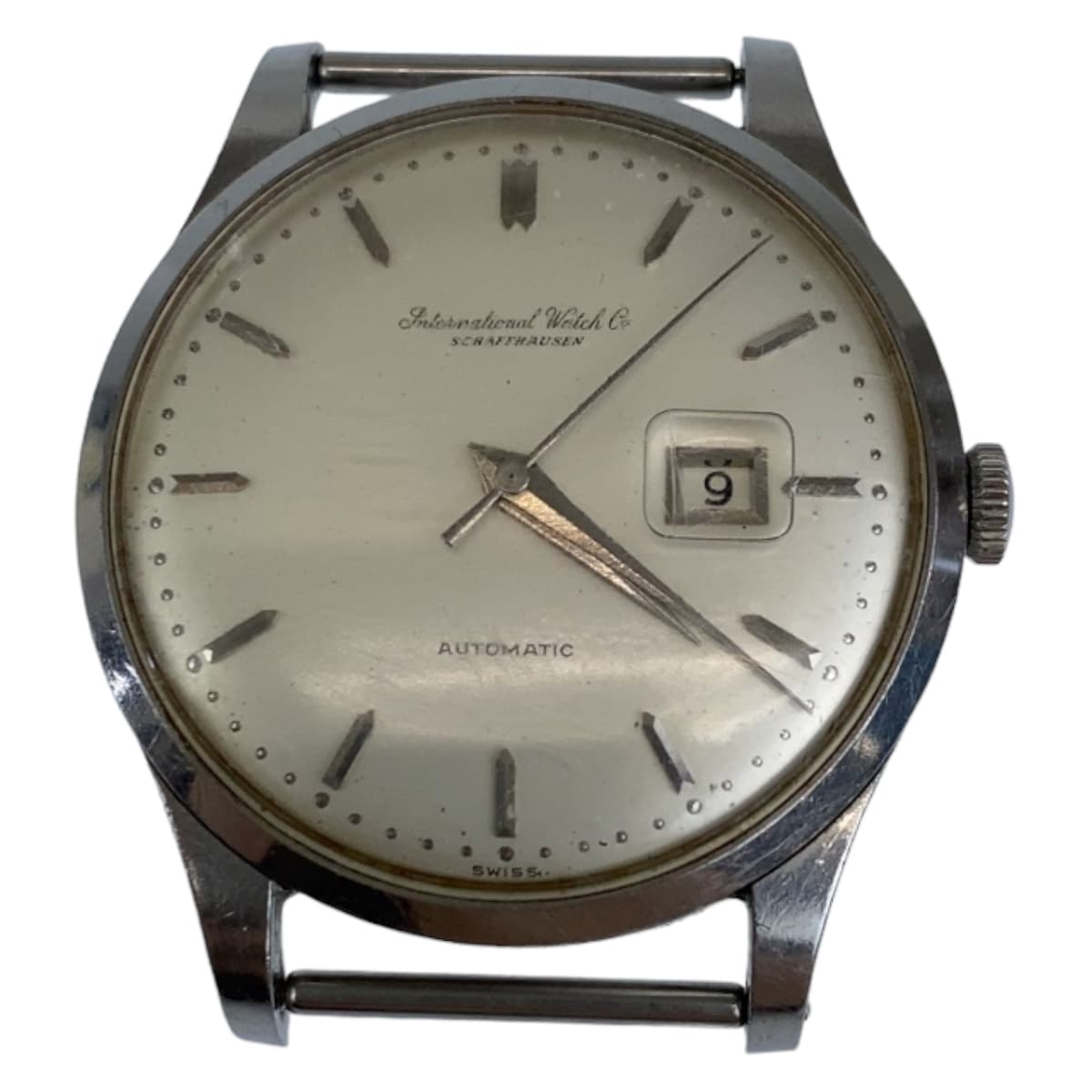 IWC SCHAFFHAUSEN アイダブリューシー シャフハウゼン ヴィンテージ シルバー 灰色 ステンレススチール 769512 腕時計 オールドインターデイト 自動巻き シルバー文字盤  メンズ