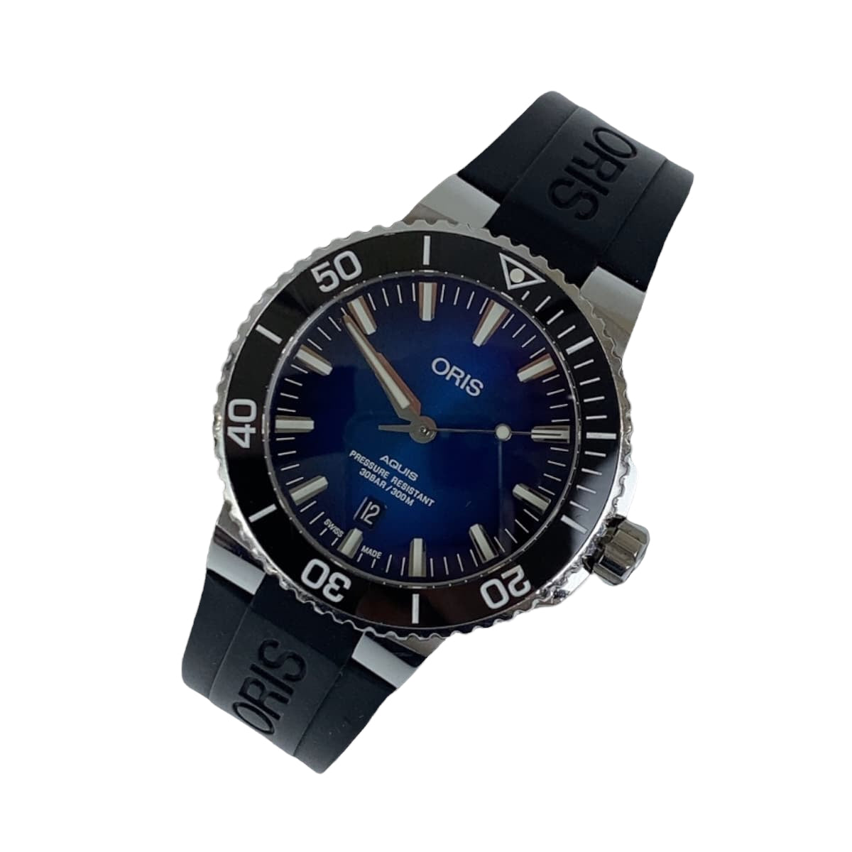 ORIS Aquis Date Blue Black Stainless Steel / Silicone 01 733 7730 4185 07 34 18 44 EB Wristwatch Waterproof Automatic Blue Dial Men's