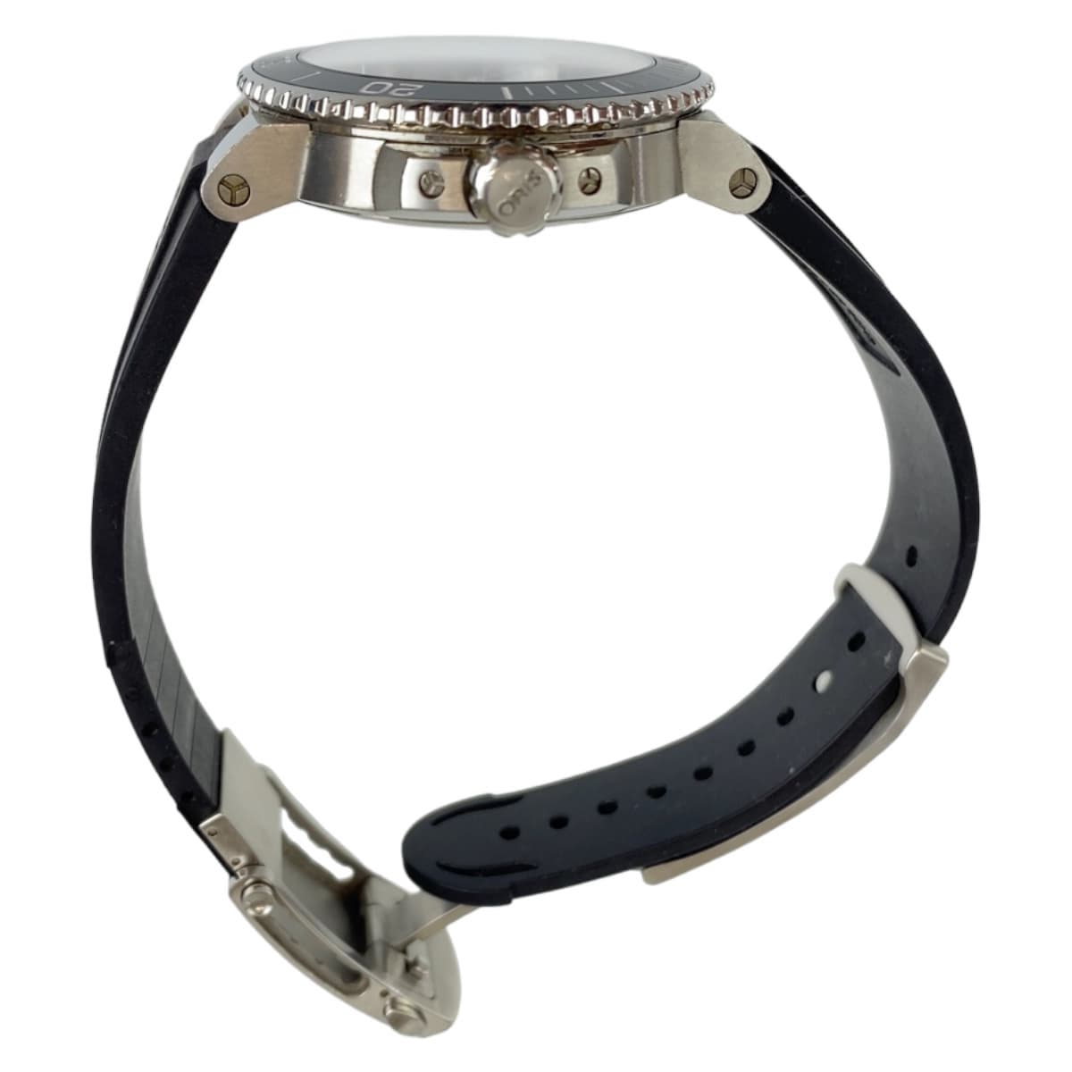 ORIS Aquis Date Blue Black Stainless Steel / Silicone 01 733 7730 4185 07 34 18 44 EB Wristwatch Waterproof Automatic Blue Dial Men's