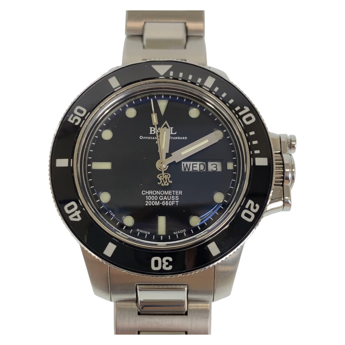 BALL WATCH ボール エンジニアハイドロカーボン オリジナル シルバー 銀 ブラック 黒 ステンレススチール DM2118B-S1CJ-BK 防水加工 デイデイト 自動巻き ブラック文字盤  メンズ