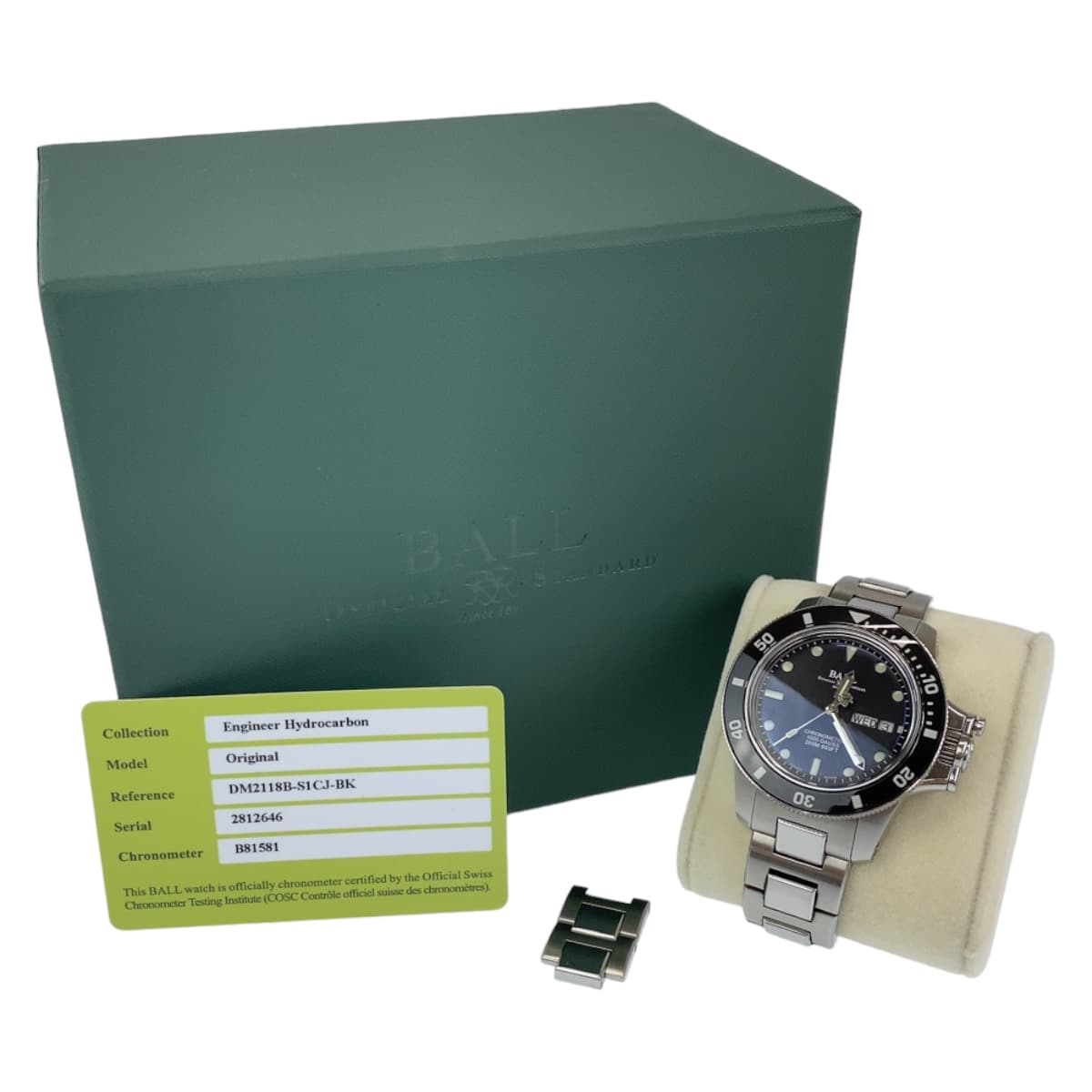 BALL WATCH ボール エンジニアハイドロカーボン オリジナル シルバー 銀 ブラック 黒 ステンレススチール DM2118B-S1CJ-BK 防水加工 デイデイト 自動巻き ブラック文字盤  メンズ