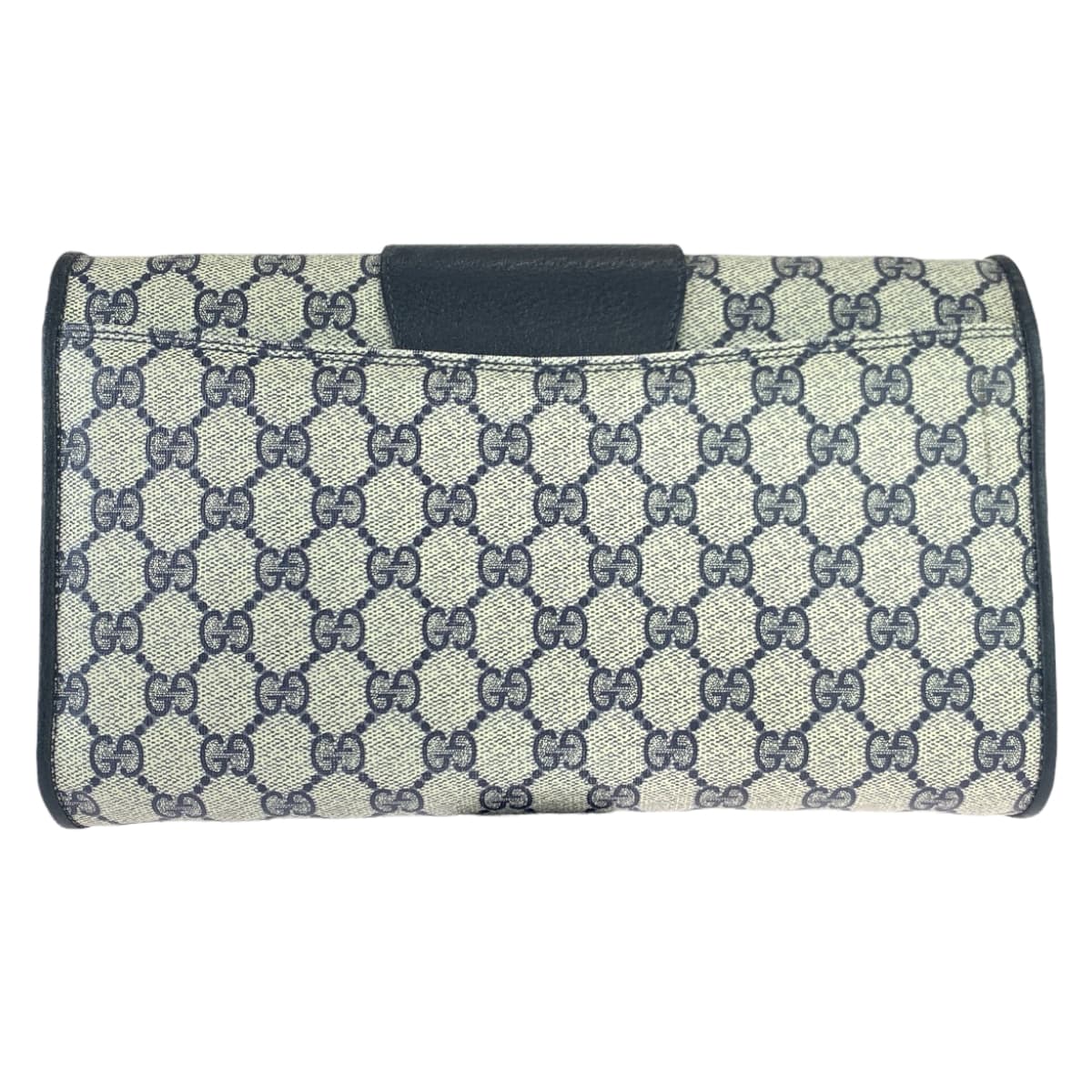 10518
GUCCI グッチ ヴィンテージ オールドグッチ ネイビー グレー ゴールド金具 GGスプリームキャンバス / レザー 40 02 050 斜め掛け ショルダーバッグ  レディース