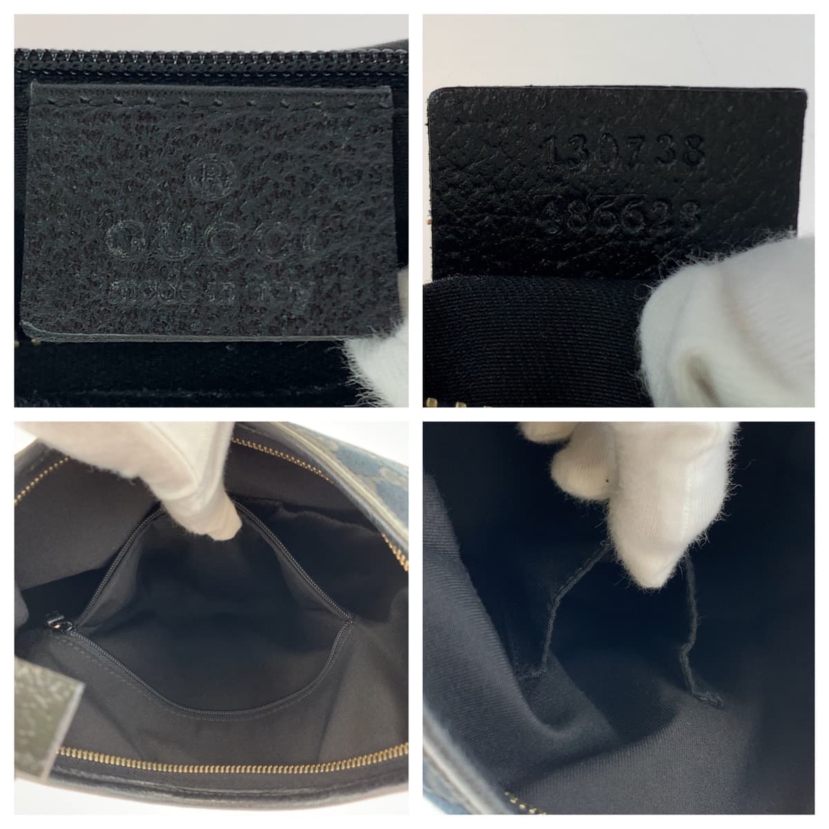 10519
GUCCI グッチ アビー ブラック 黒 GGキャンバス / レザー 130738 ハンドバッグ トートバッグ  レディース