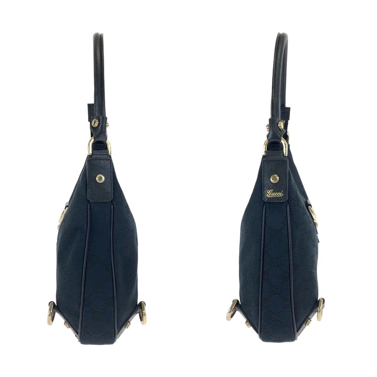 10519
GUCCI グッチ アビー ブラック 黒 GGキャンバス / レザー 130738 ハンドバッグ トートバッグ  レディース