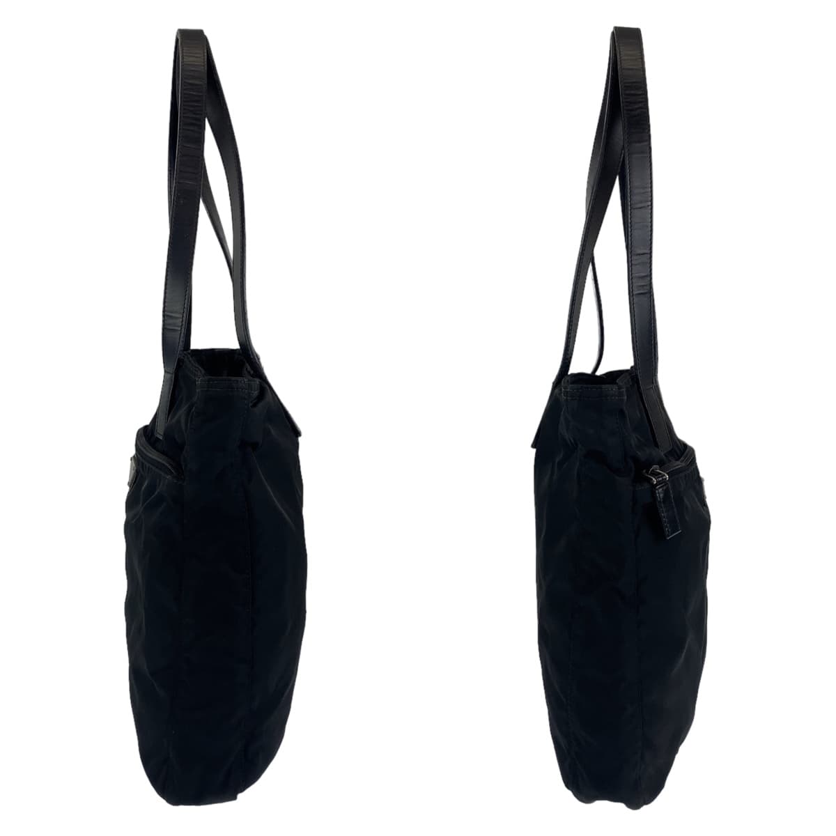 10520
PRADA プラダ テスート 三角ロゴプレート ブラック シルバー金具 ナイロン トートバッグ ショルダーバック  レディース