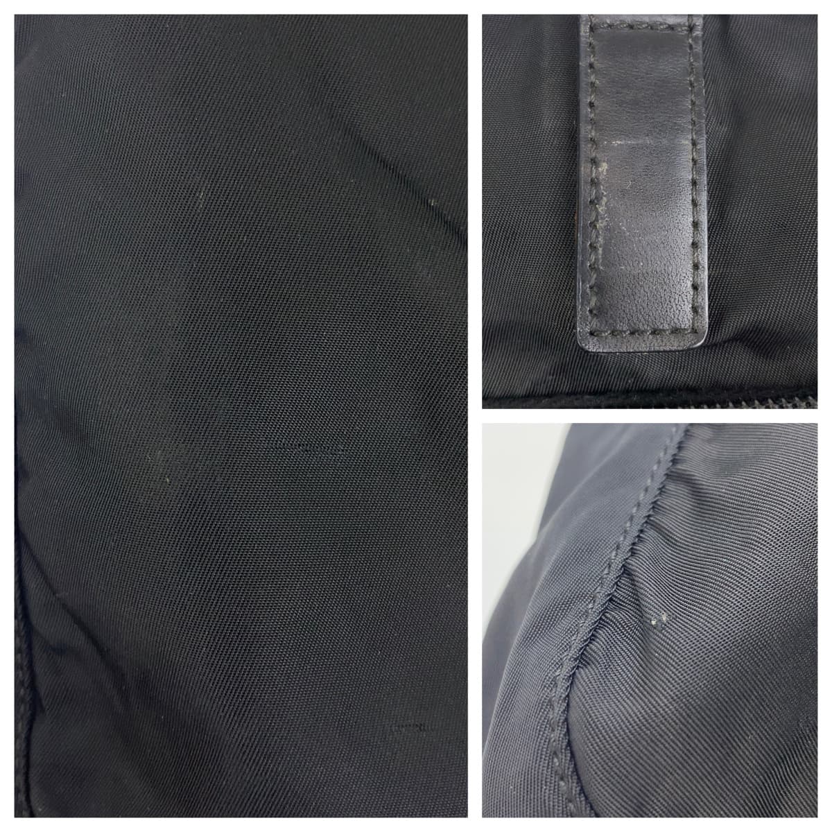 10520
PRADA プラダ テスート 三角ロゴプレート ブラック シルバー金具 ナイロン トートバッグ ショルダーバック  レディース