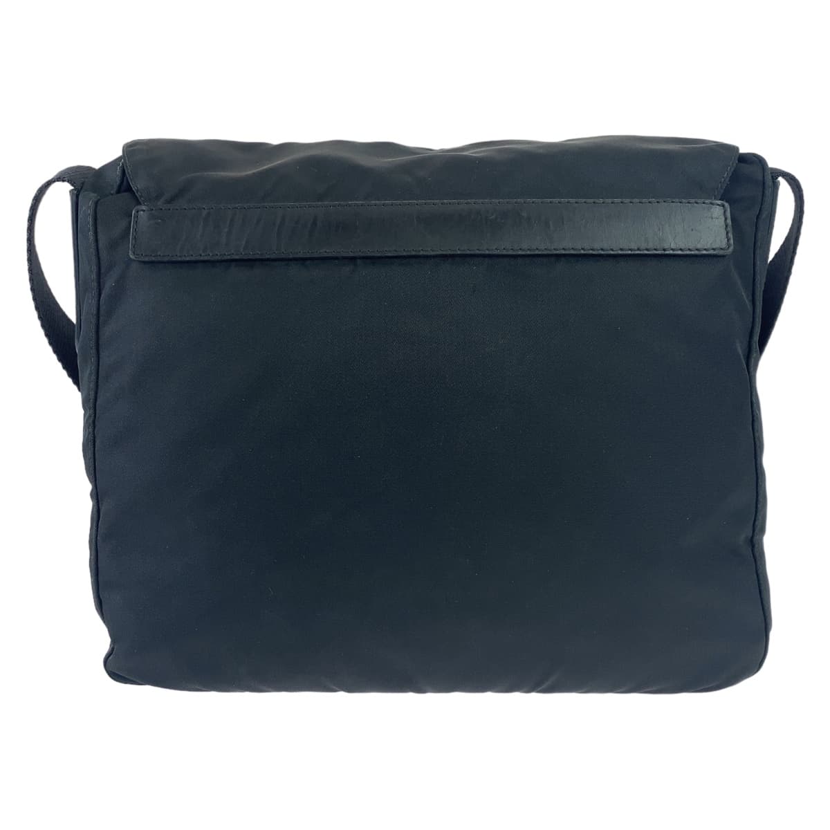 10524
PRADA プラダ テスート 三角ロゴプレート ブラック シルバー金具 ポリエステル / レザー 斜め掛け ショルダーバッグ ポシェット  レディース