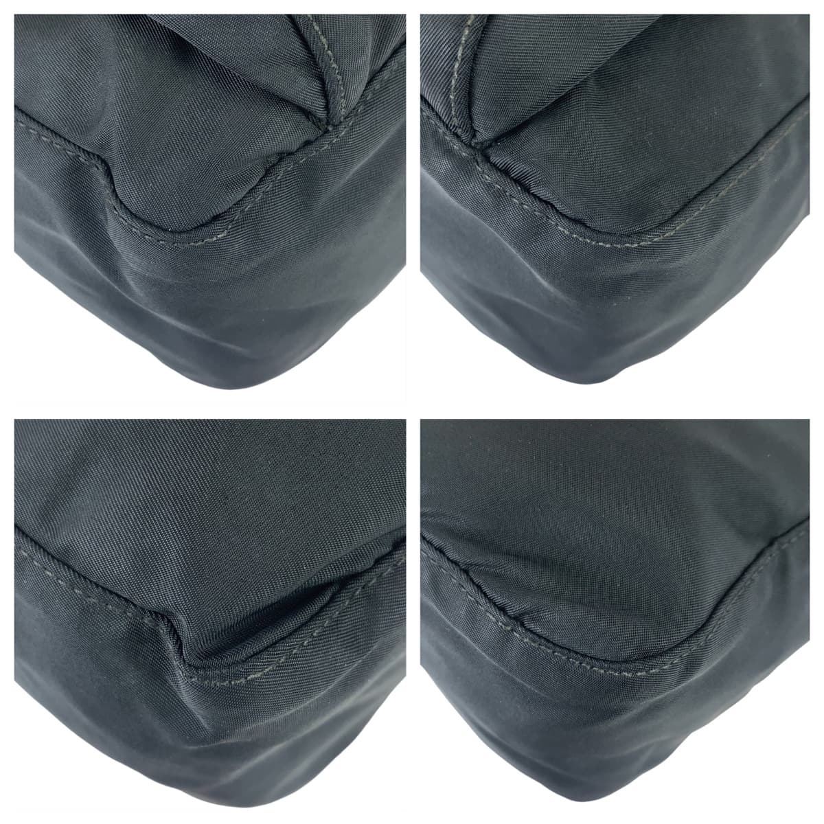 10524
PRADA プラダ テスート 三角ロゴプレート ブラック シルバー金具 ポリエステル / レザー 斜め掛け ショルダーバッグ ポシェット  レディース