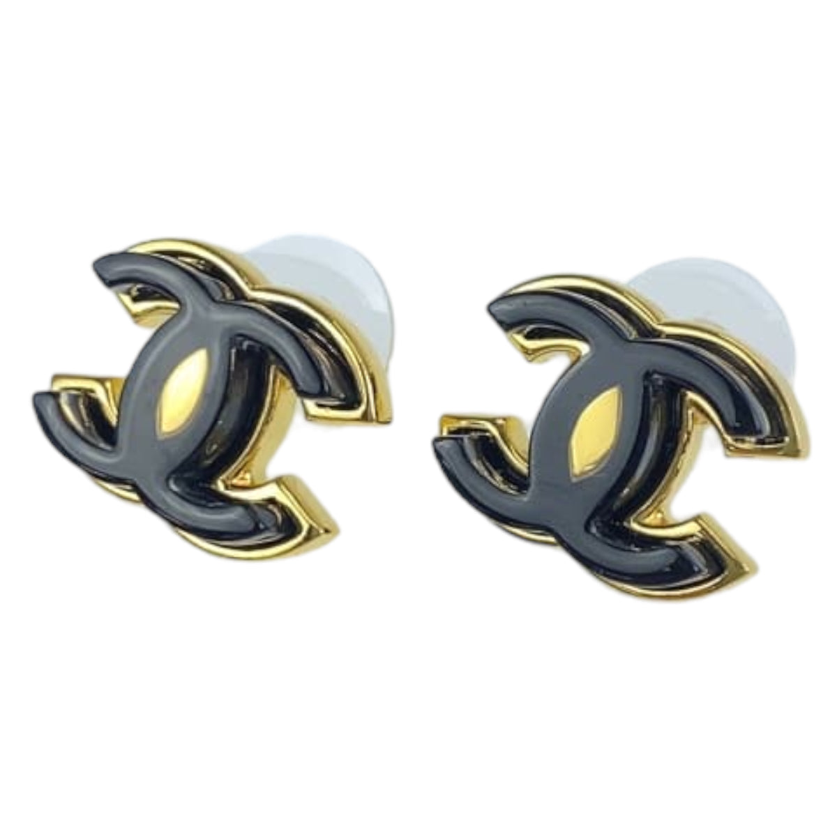 CHANEL シャネル ココマーク  ブラック 黒 ゴールド金具 プラスチック / メタル ワンポイント アクセサリー  レディース