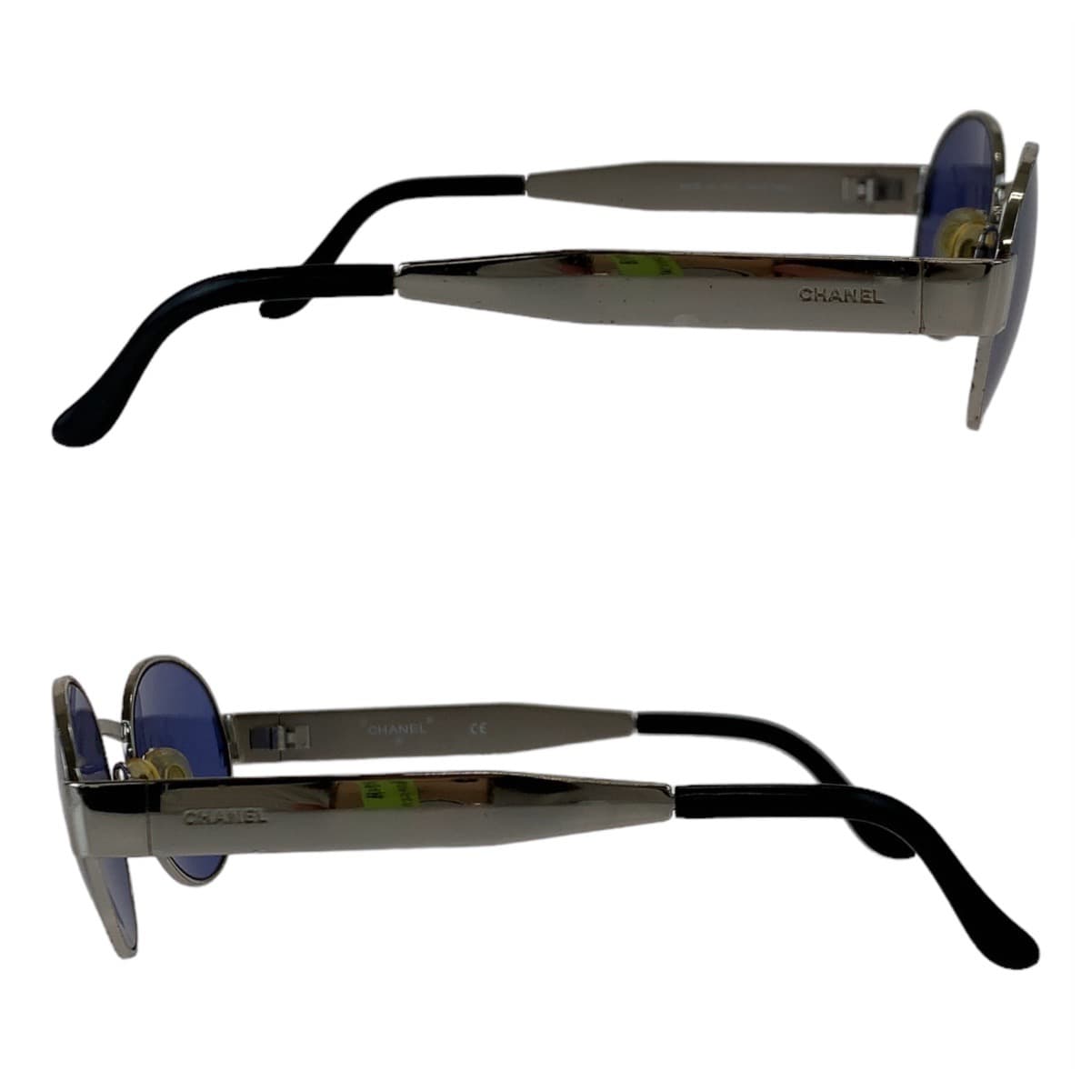 10525
CHANEL シャネル ヴィンテージ 男女兼用 シルバー金具 ブルーレンズ メタル 06933 45002 サングラス ラウンド  レディース