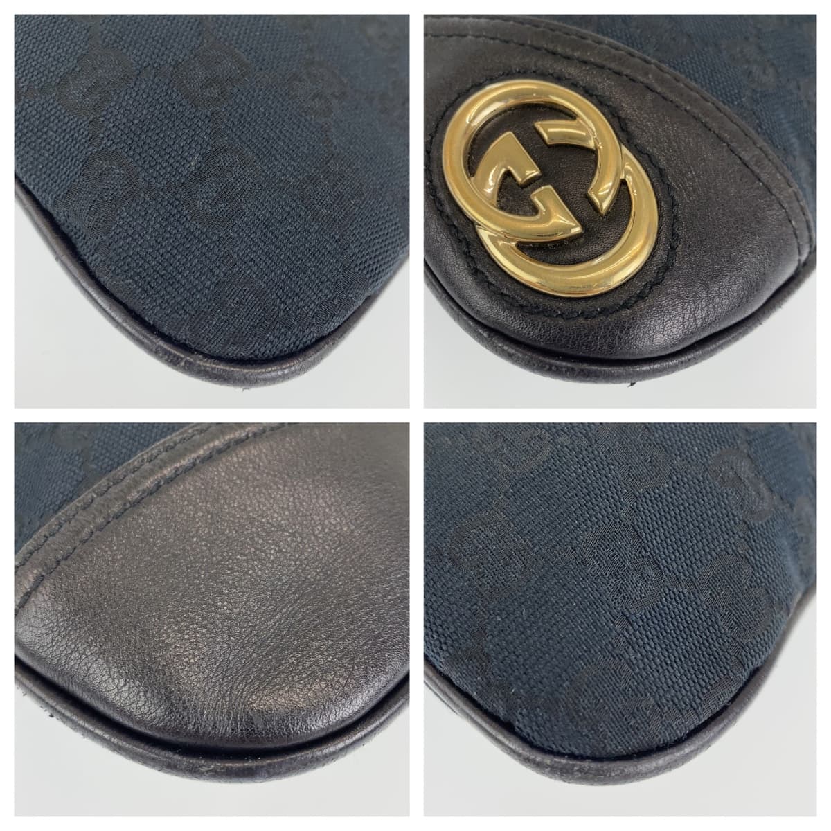 GUCCI グッチ スーキー ブラック 黒 ゴールド金具 GGキャンバス / レザー ハンドバッグ 肩掛け  レディース
