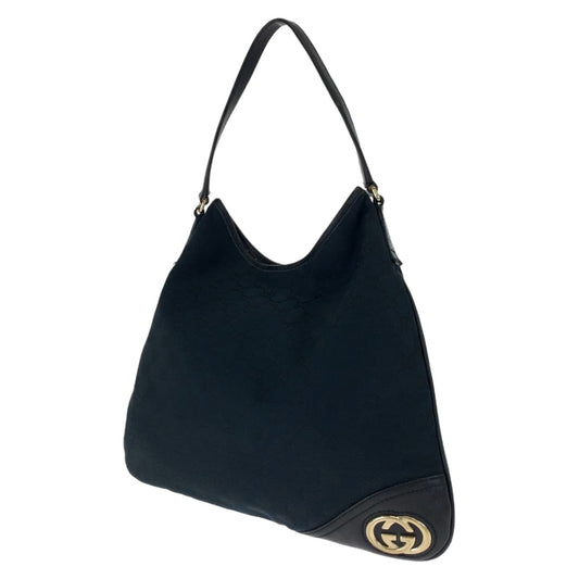 GUCCI グッチ スーキー ブラック 黒 ゴールド金具 GGキャンバス / レザー ハンドバッグ 肩掛け  レディース