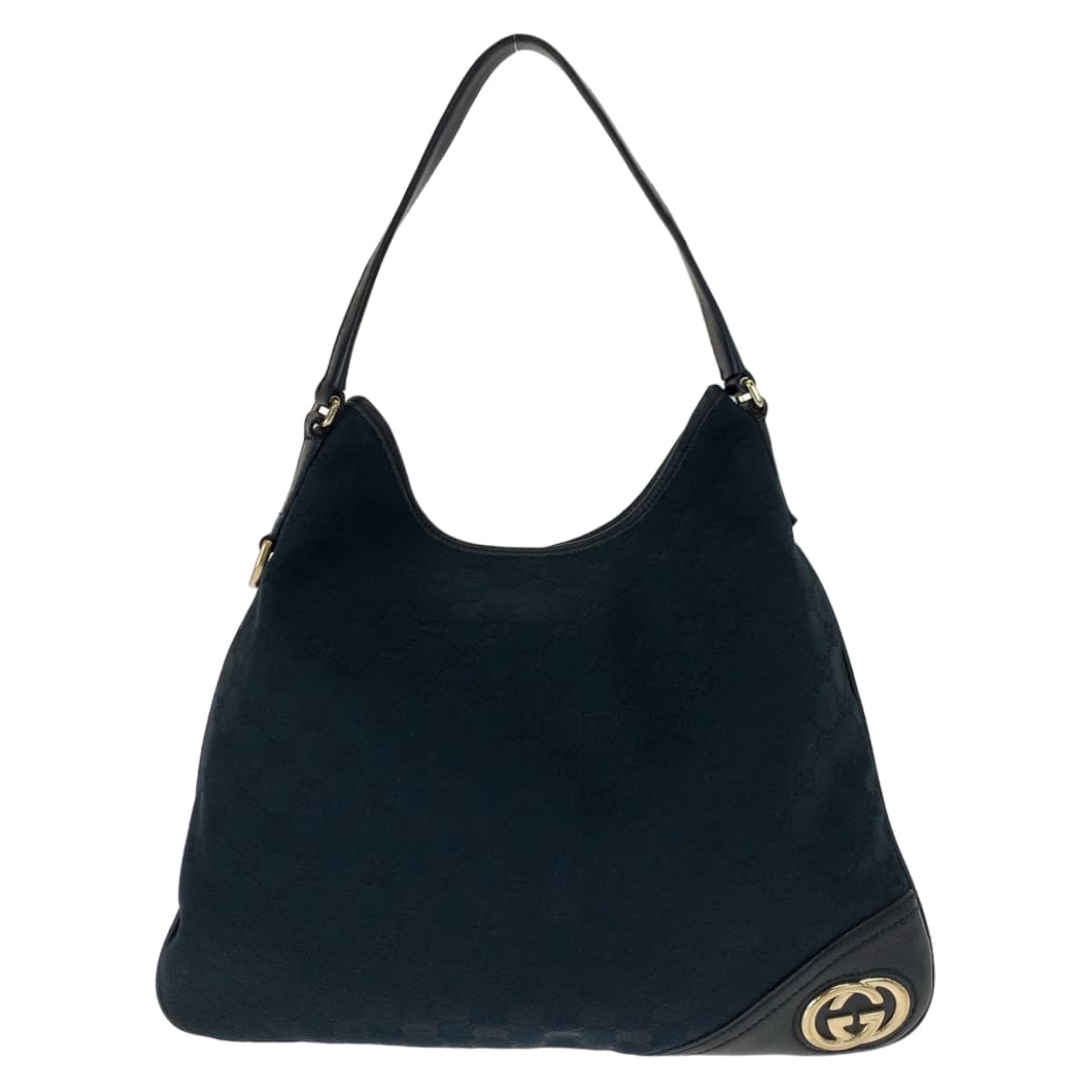 GUCCI グッチ スーキー ブラック 黒 ゴールド金具 GGキャンバス / レザー ハンドバッグ 肩掛け  レディース