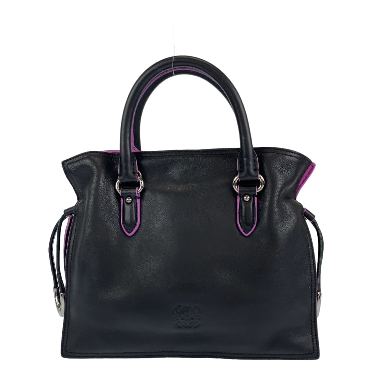 LOEWE ロエベ アナグラム フラメンコ ブラック 黒 シルバー金具 レザー ショルダーバッグ ハンドバッグ 2way  レディース