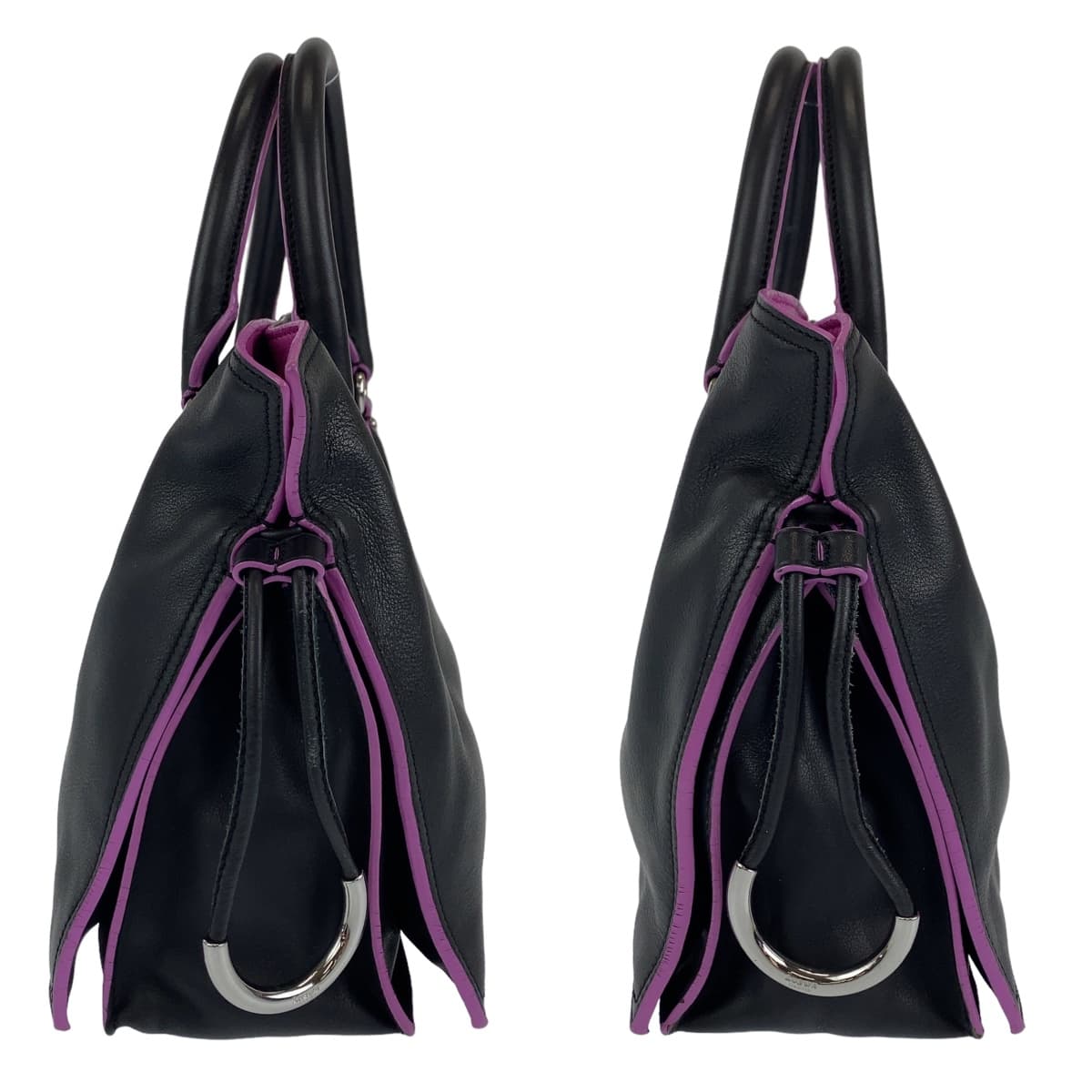 LOEWE ロエベ アナグラム フラメンコ ブラック 黒 シルバー金具 レザー ショルダーバッグ ハンドバッグ 2way  レディース