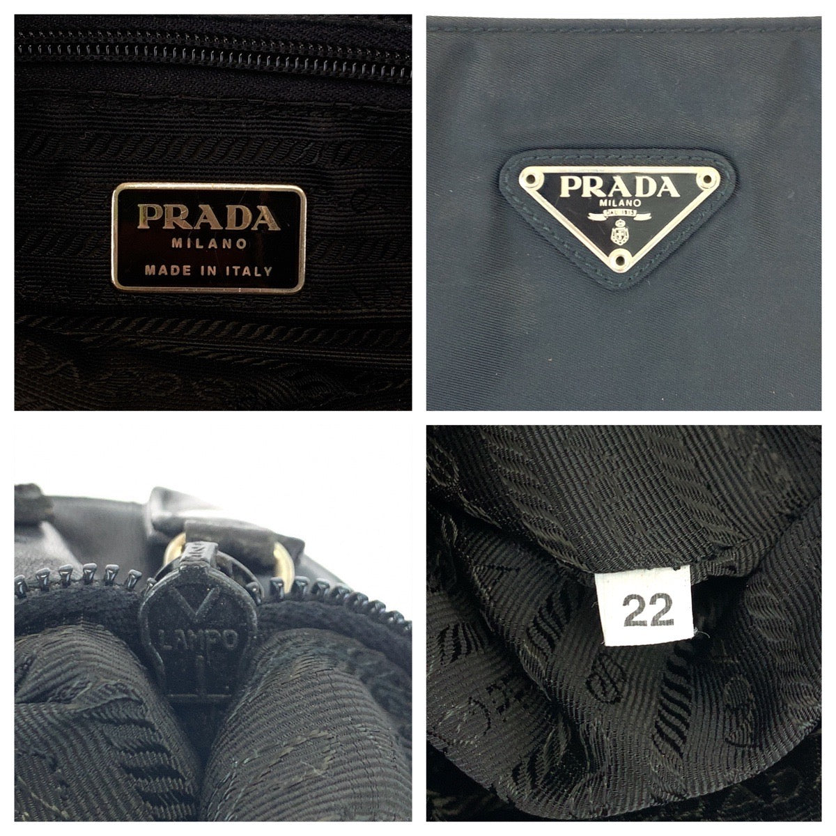 10530
PRADA プラダ テスート 三角ロゴプレート ブラック 黒 シルバー金具 ナイロン B9711 トートバッグ ハンドバッグ  レディース