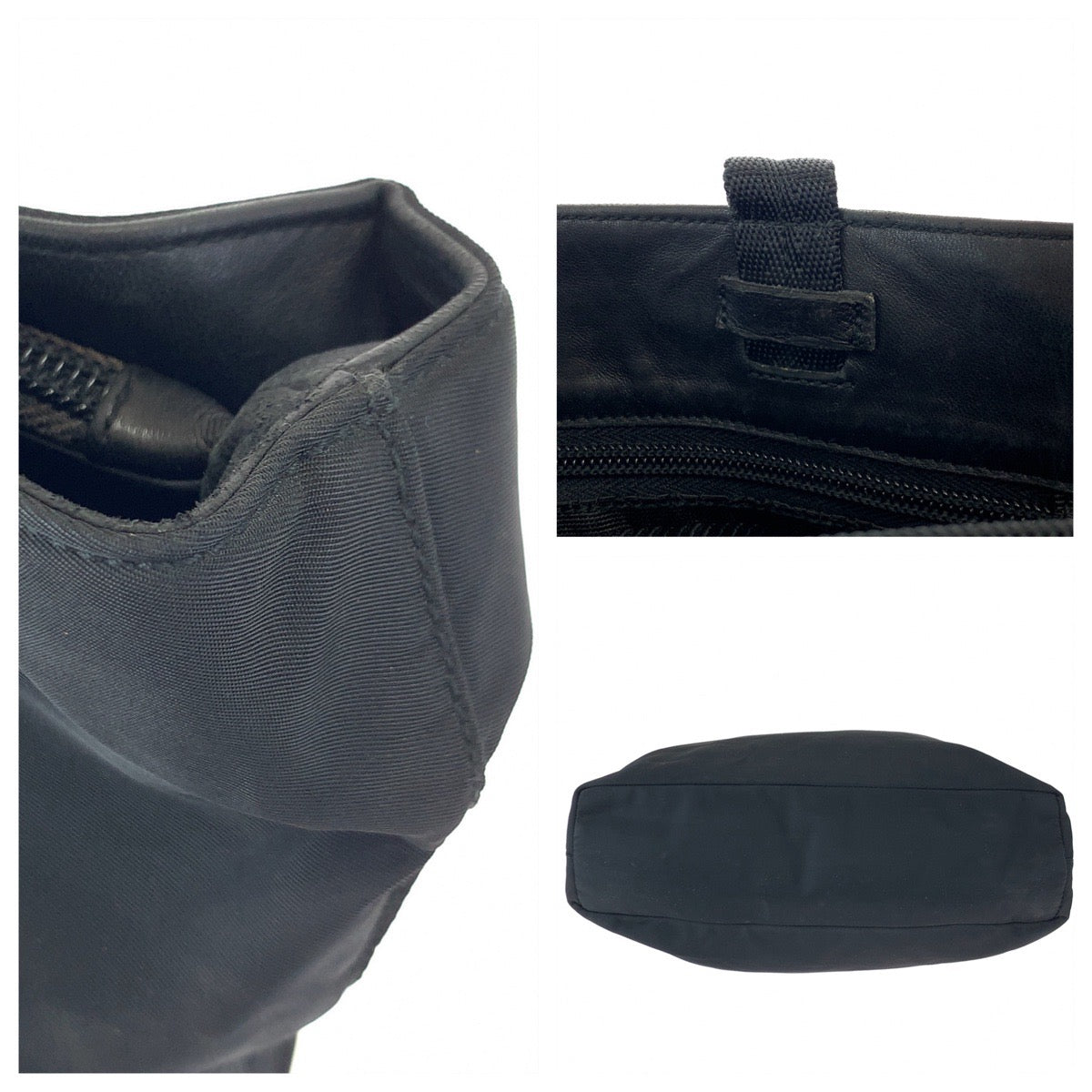 10530
PRADA プラダ テスート 三角ロゴプレート ブラック 黒 シルバー金具 ナイロン B9711 トートバッグ ハンドバッグ  レディース