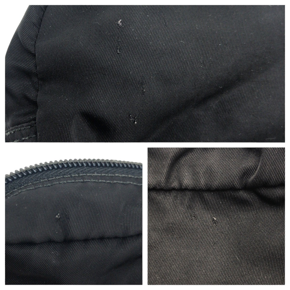 PRADA Prada Tessuto Triangle Logo Black Silver Hardware Nylon Pouch Accessory Pouch Pen Case Women's