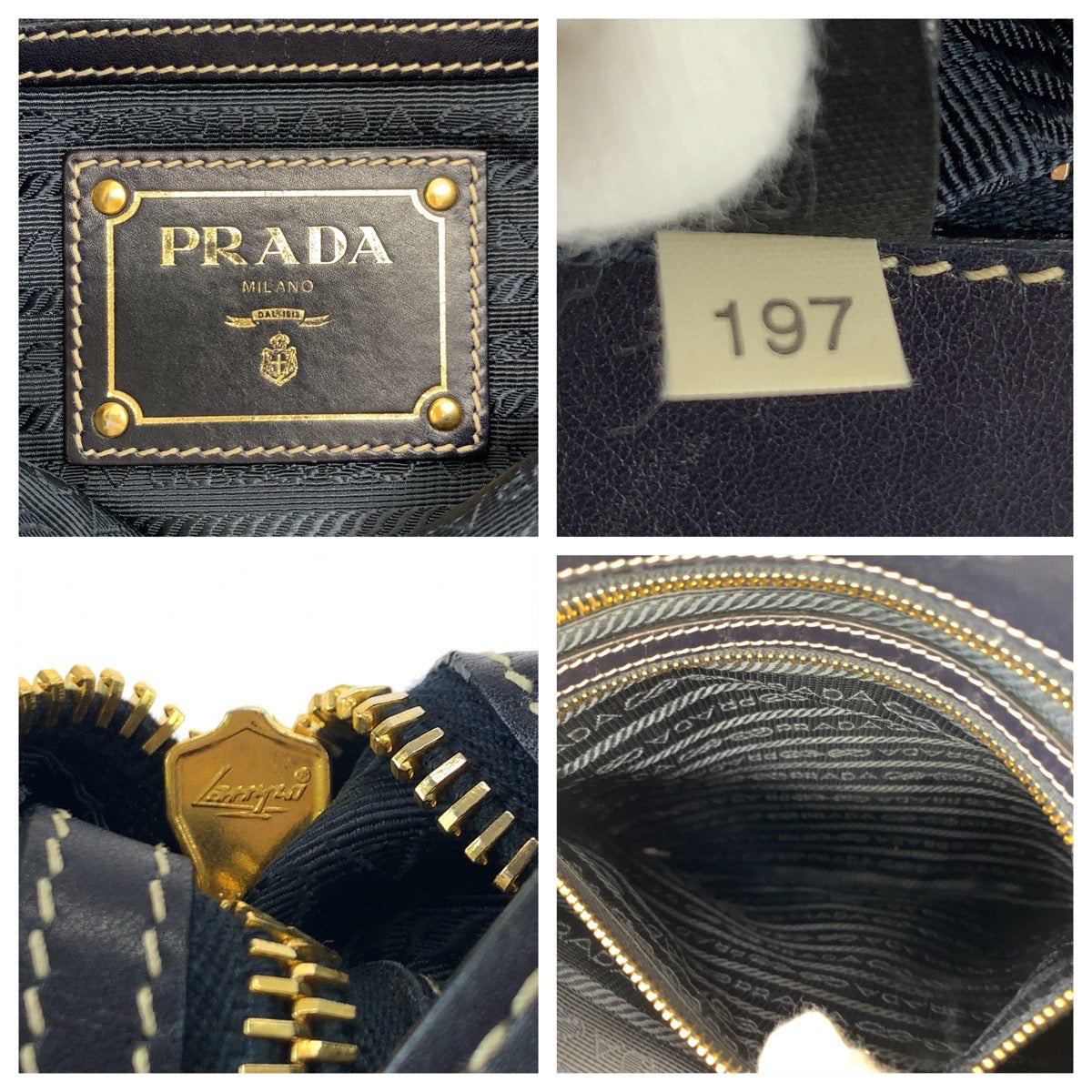 10536
PRADA プラダ ロゴジャガード ブラック 黒 グレー ゴールド金具 キャンバス / レザー ショルダーバッグ 斜め掛け メッセンジャーバッグ  メンズ