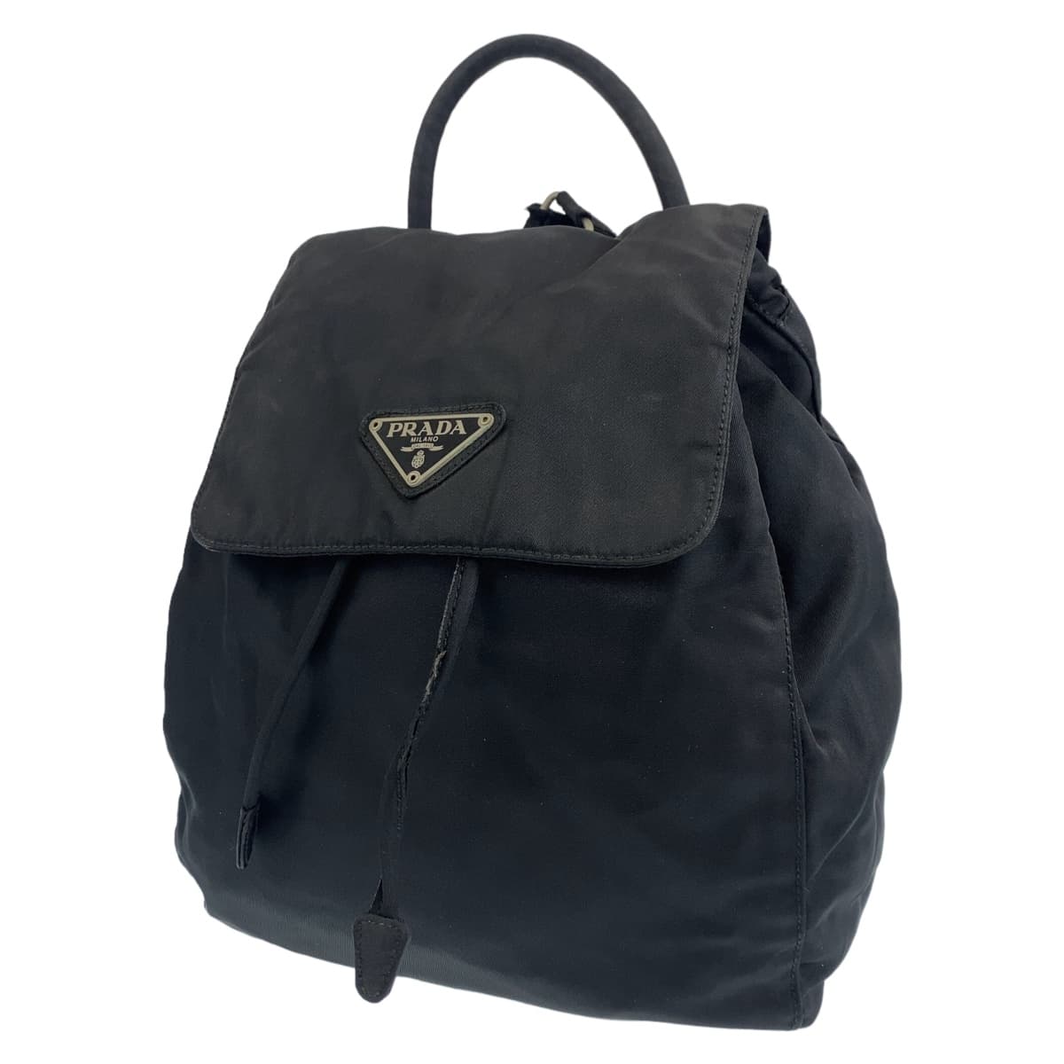 PRADA プラダ テスート ブラック 黒 シルバー金具 ナイロン リュック バックパック  レディース