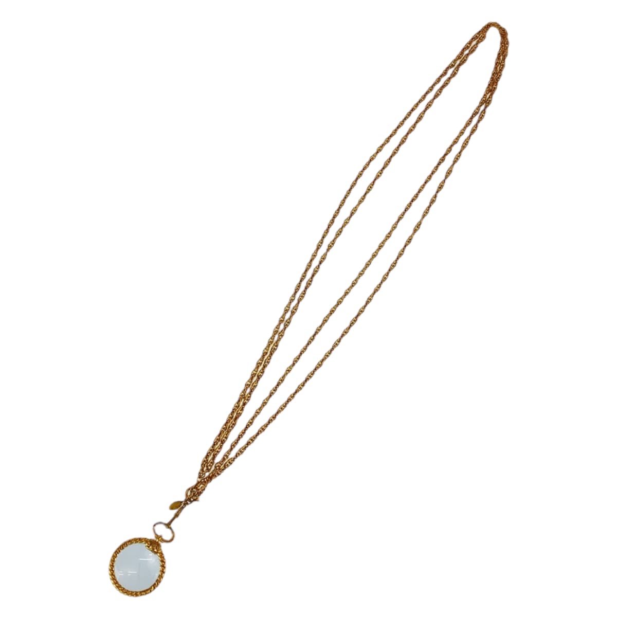 10538
CHANEL シャネル ヴィンテージ ココマーク ルーペ コメ有り ゴールド 金 メタル ダブルチェーン ペンダント  レディース