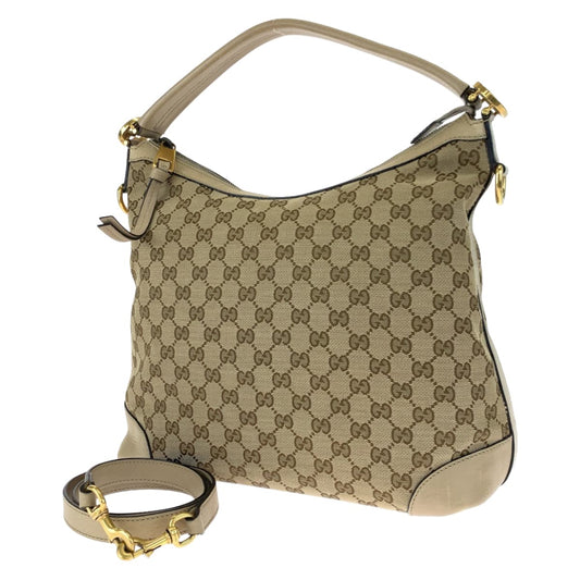 GUCCI グッチ ベージュ GGキャンバス / レザー 326514 ショルダーバッグ ハンドバッグ 2way  レディース