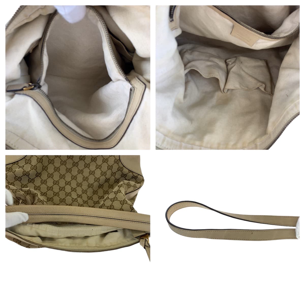 GUCCI グッチ ベージュ GGキャンバス / レザー 326514 ショルダーバッグ ハンドバッグ 2way  レディース