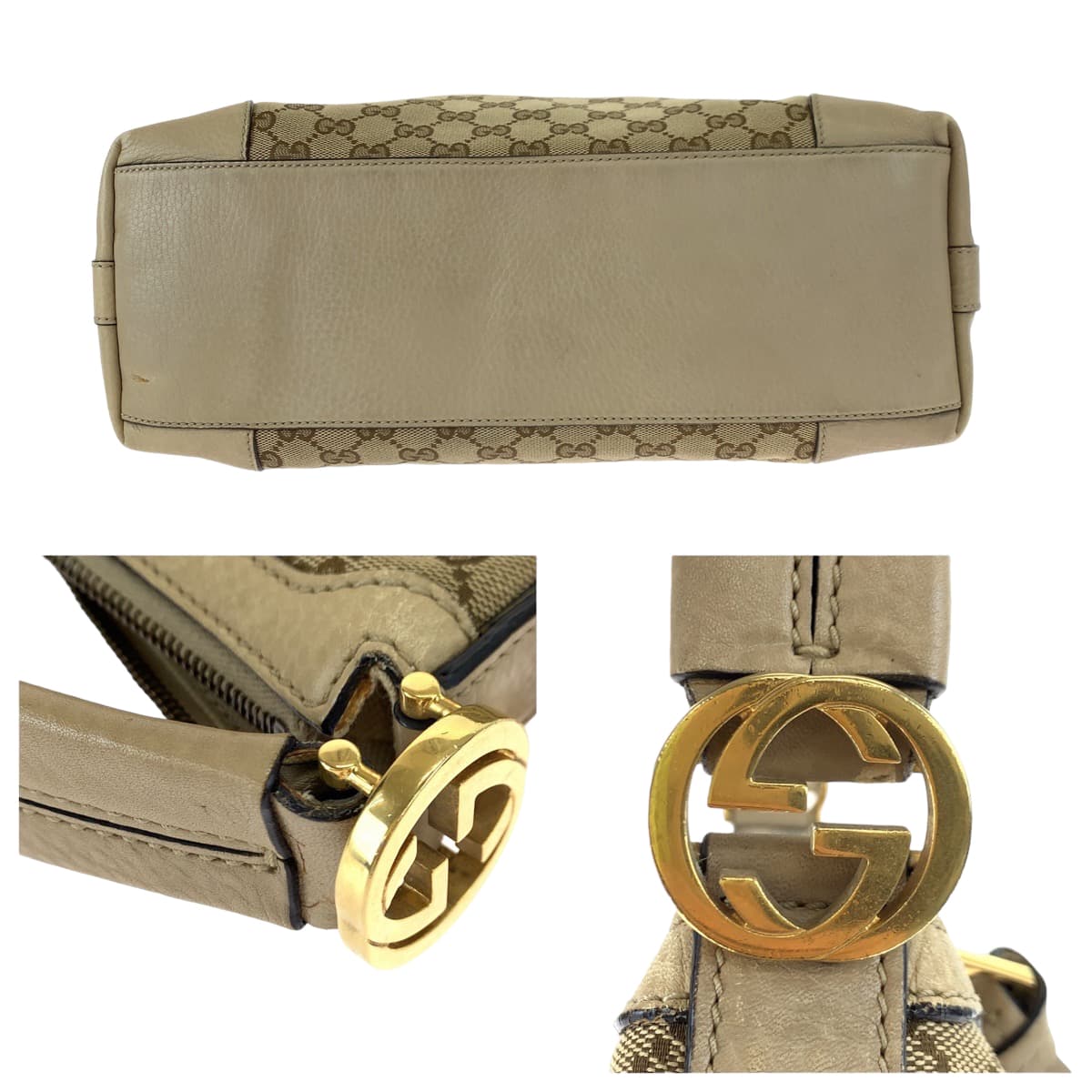 GUCCI グッチ ベージュ GGキャンバス / レザー 326514 ショルダーバッグ ハンドバッグ 2way  レディース