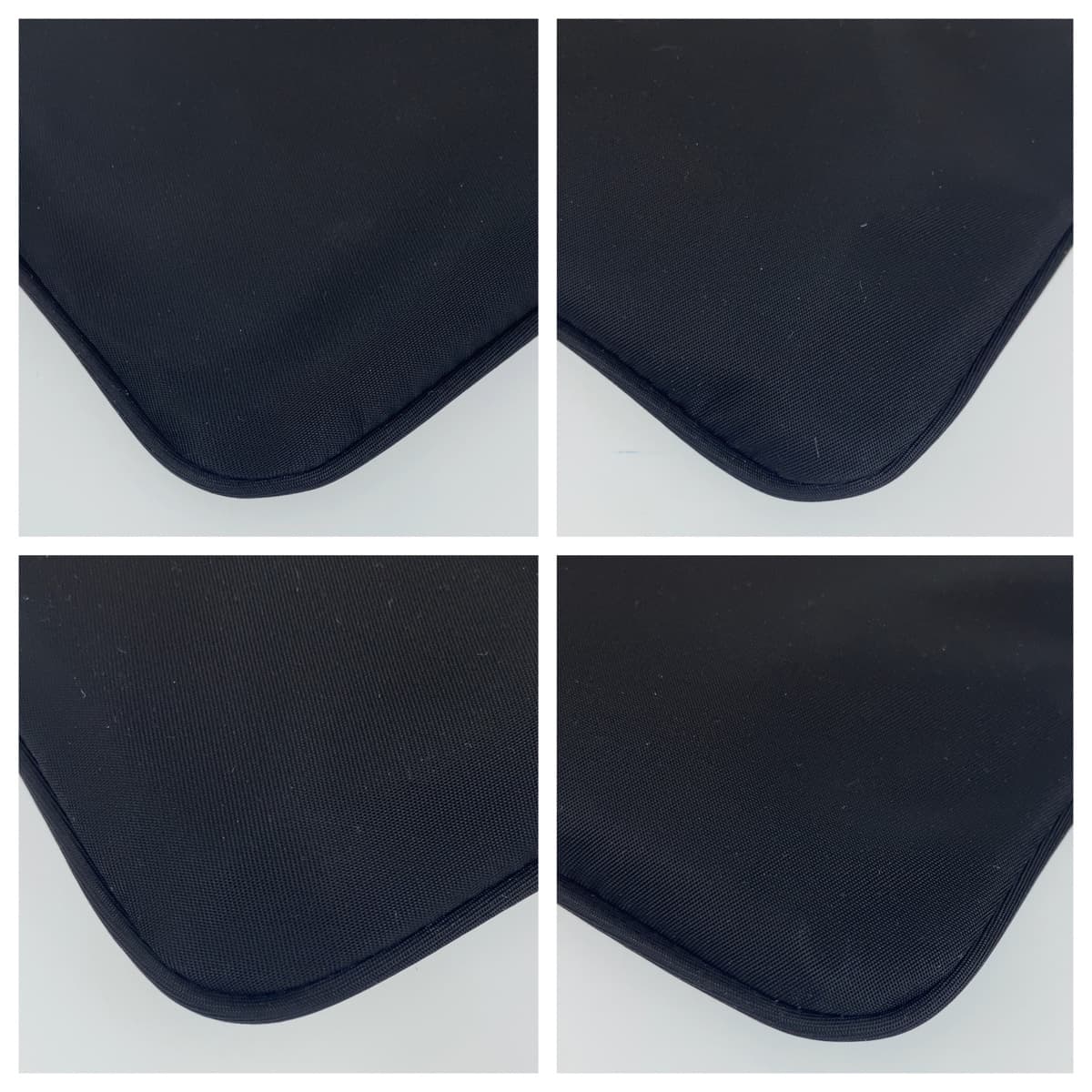 PRADA Prada Triangle Plate Black Nylon Wristlet Pouch Unisex Men's