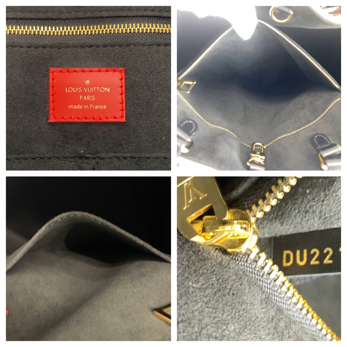 12536
 LOUIS VUITTON Louis Vuitton Monogram Empreinte Crafty On the Go GM Beige Black Gold Hardware Calfskin M45372 Tote Bag Handbag Women's