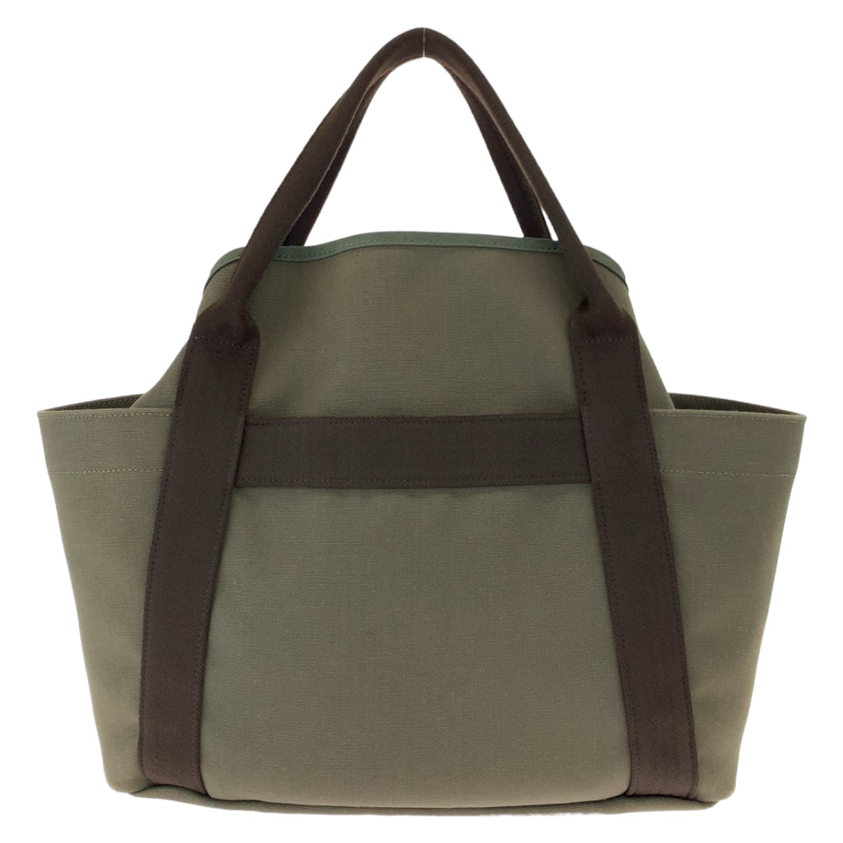 HERMES エルメス サックドパンサージュ グルーム 男女兼用 カーキ キャンバス トートバッグ ハンドバッグ X刻印  メンズ