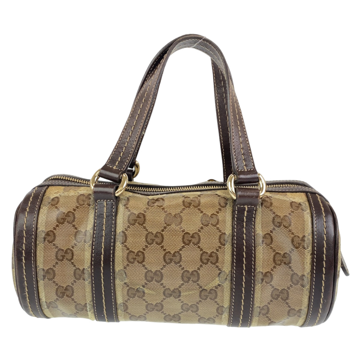 GUCCI グッチ GGクリスタル パピヨン ベージュ ブラウン 茶 ゴールド金具 レザー 181485 ミニボストンバッグ ハンドバッグ  レディース