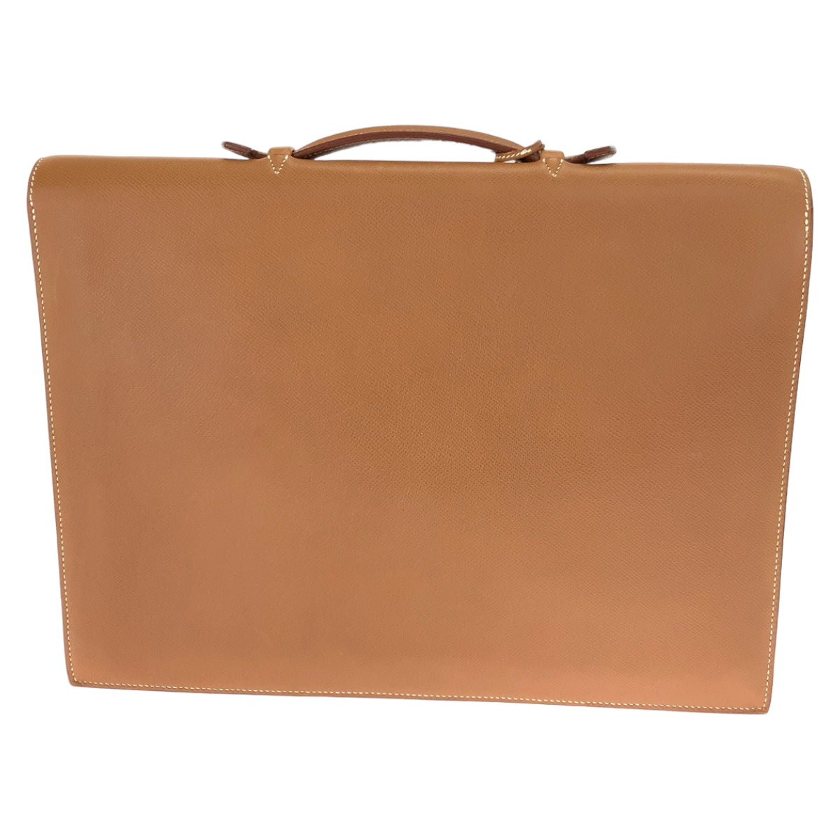 HERMES エルメス サックアデペッシュ41 ゴールド ブラウン 茶 レザー / クシュベル ビジネスバッグ ブリーフバッグ  メンズ