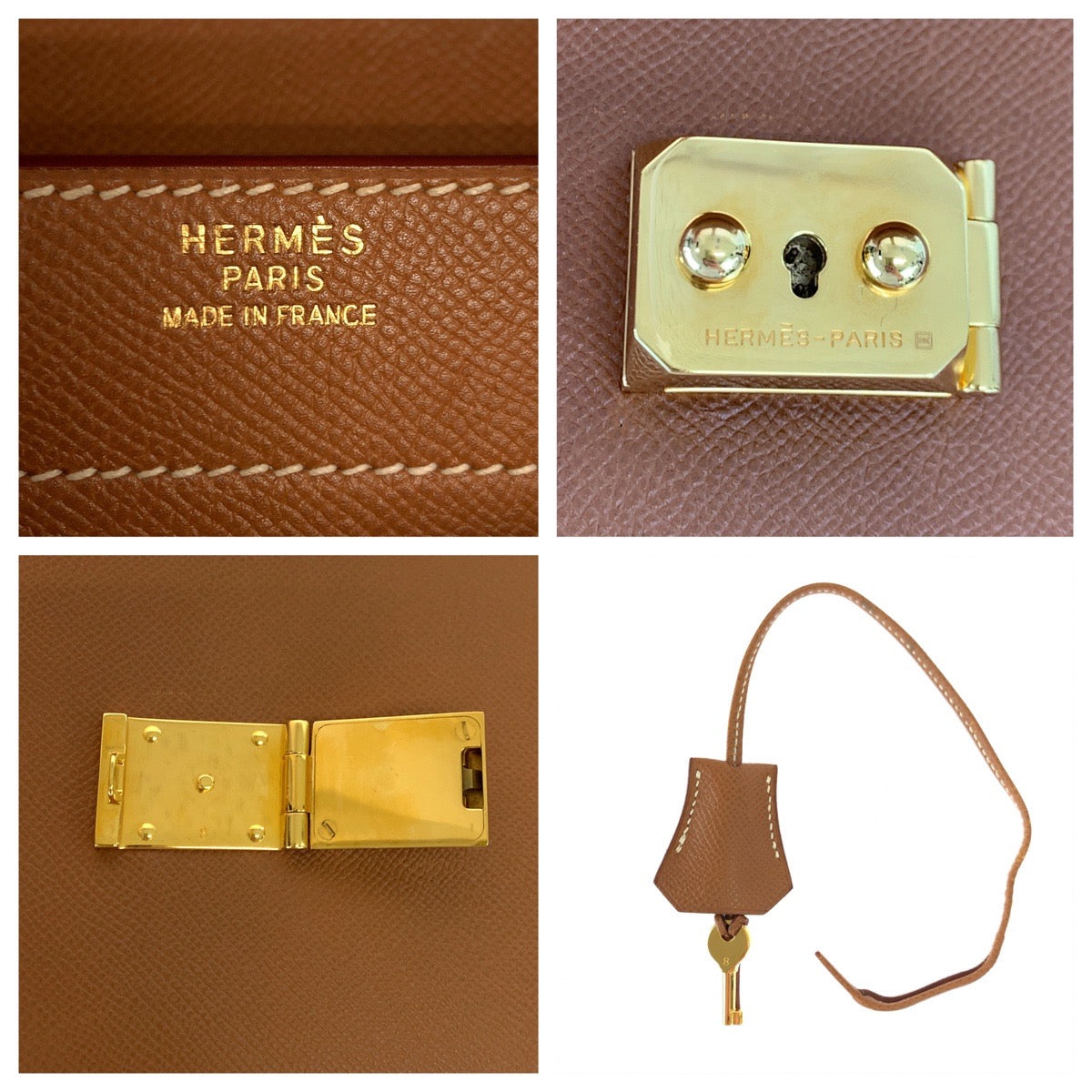 HERMES エルメス サックアデペッシュ41 ゴールド ブラウン 茶 レザー / クシュベル ビジネスバッグ ブリーフバッグ  メンズ
