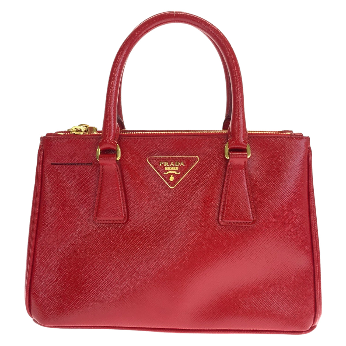 PRADA Galleria Saffiano Red Gold Hardware Patent Leather BN2316 Shoulder Bag Handbag 2way Women's