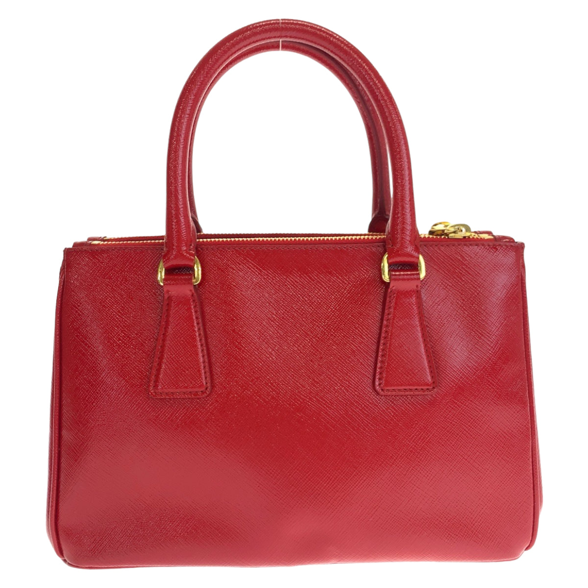 PRADA Galleria Saffiano Red Gold Hardware Patent Leather BN2316 Shoulder Bag Handbag 2way Women's