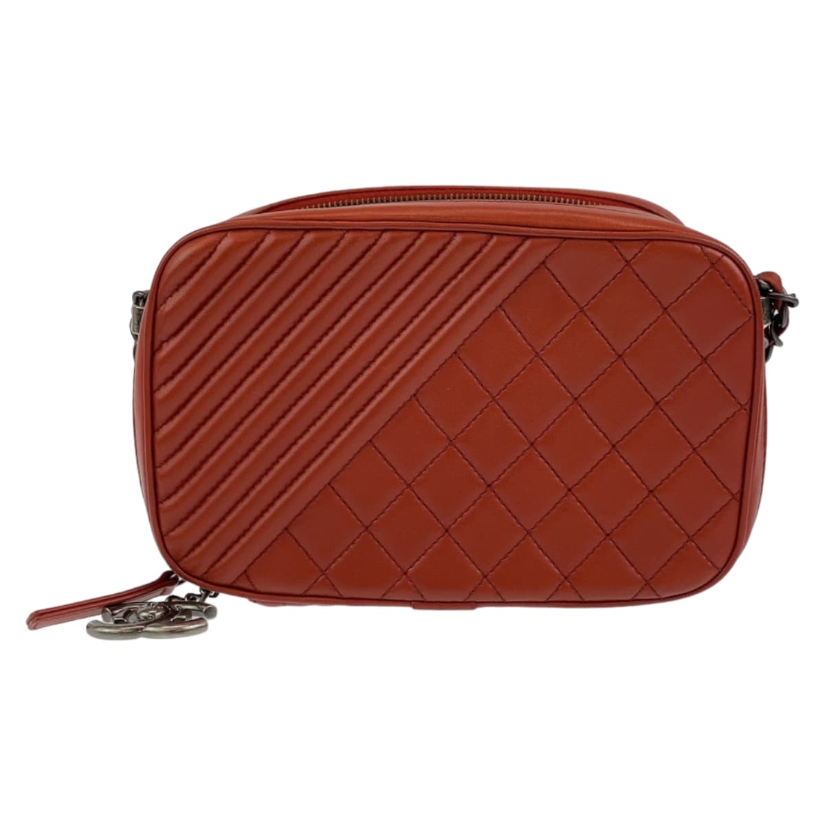 10550
CHANEL シャネル ボーイシャネル カメラバッグ ココマーク レッド 赤 SV金具 ラムスキン チェーンショルダーバッグ 斜め掛け  レディース