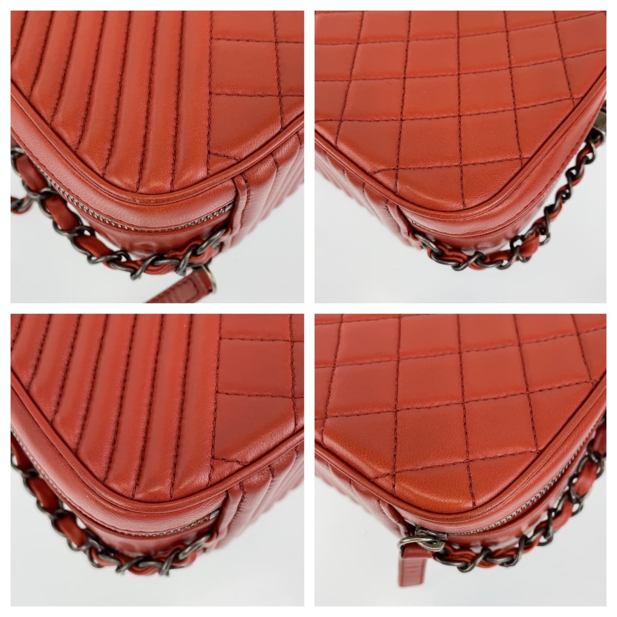 10550
CHANEL シャネル ボーイシャネル カメラバッグ ココマーク レッド 赤 SV金具 ラムスキン チェーンショルダーバッグ 斜め掛け  レディース