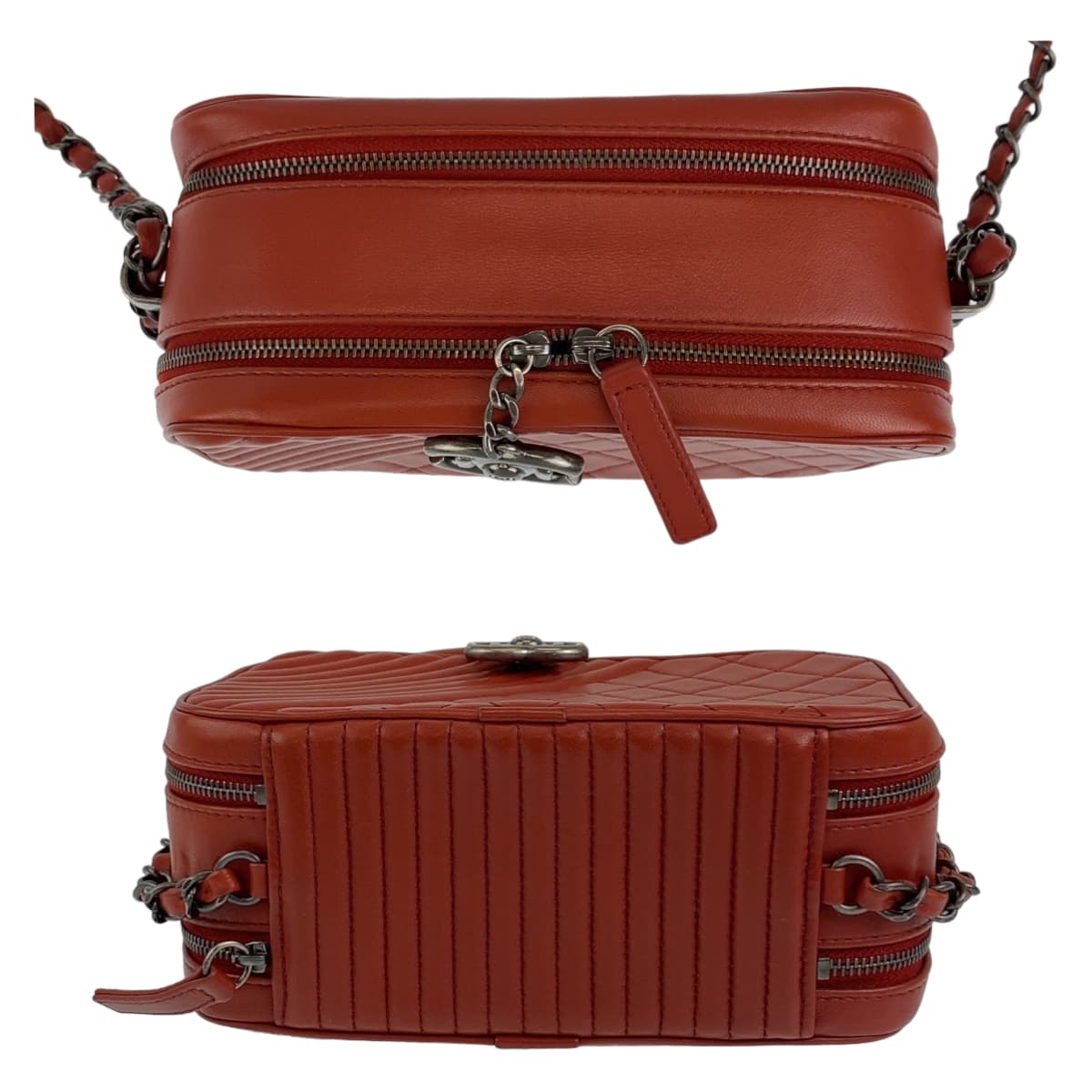 10550
CHANEL シャネル ボーイシャネル カメラバッグ ココマーク レッド 赤 SV金具 ラムスキン チェーンショルダーバッグ 斜め掛け  レディース