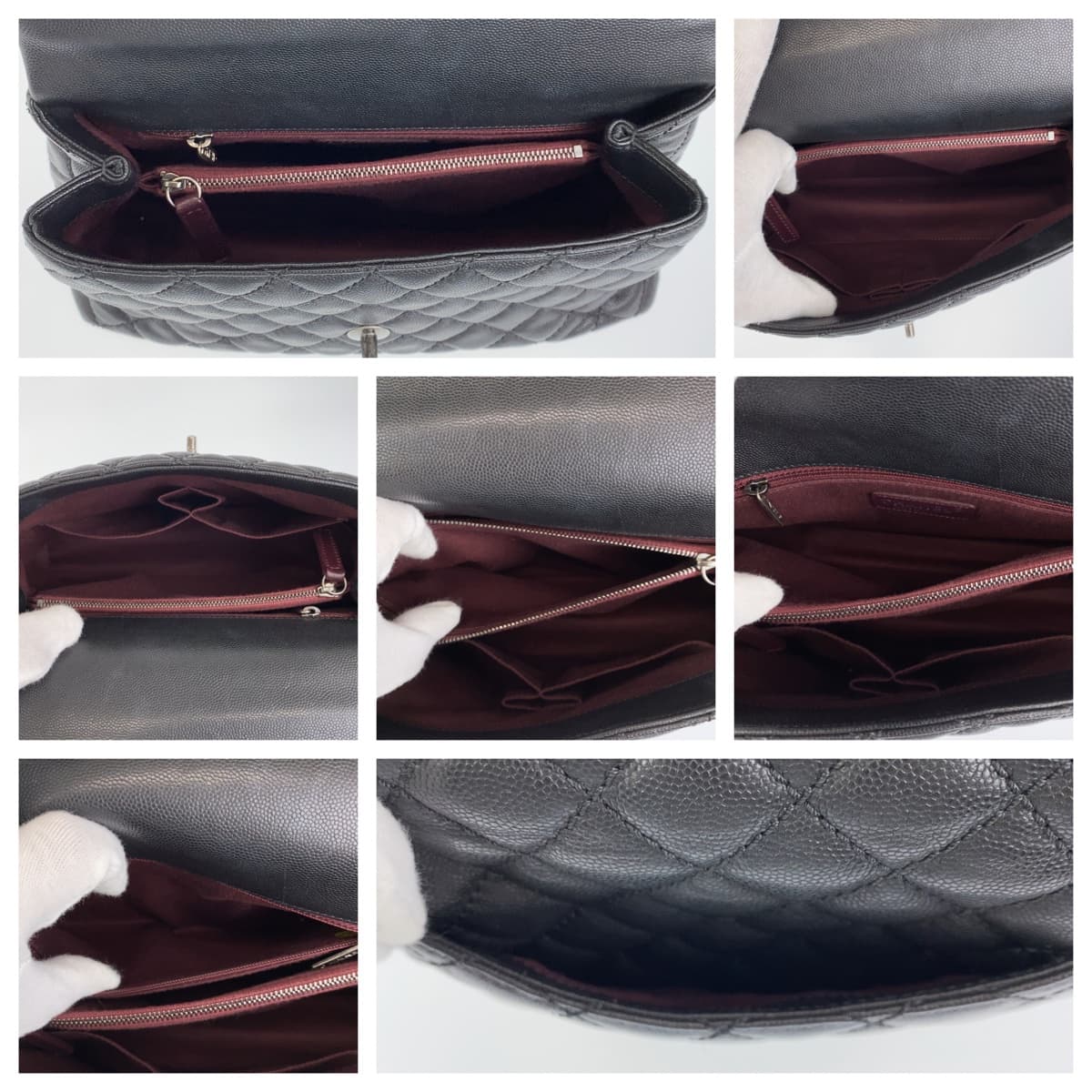 10551
CHANEL シャネル マトラッセ ココハンドル トップハンドル ブラック SV金具 キャビアスキン ハンドバッグ ショルダーバッグ  レディース